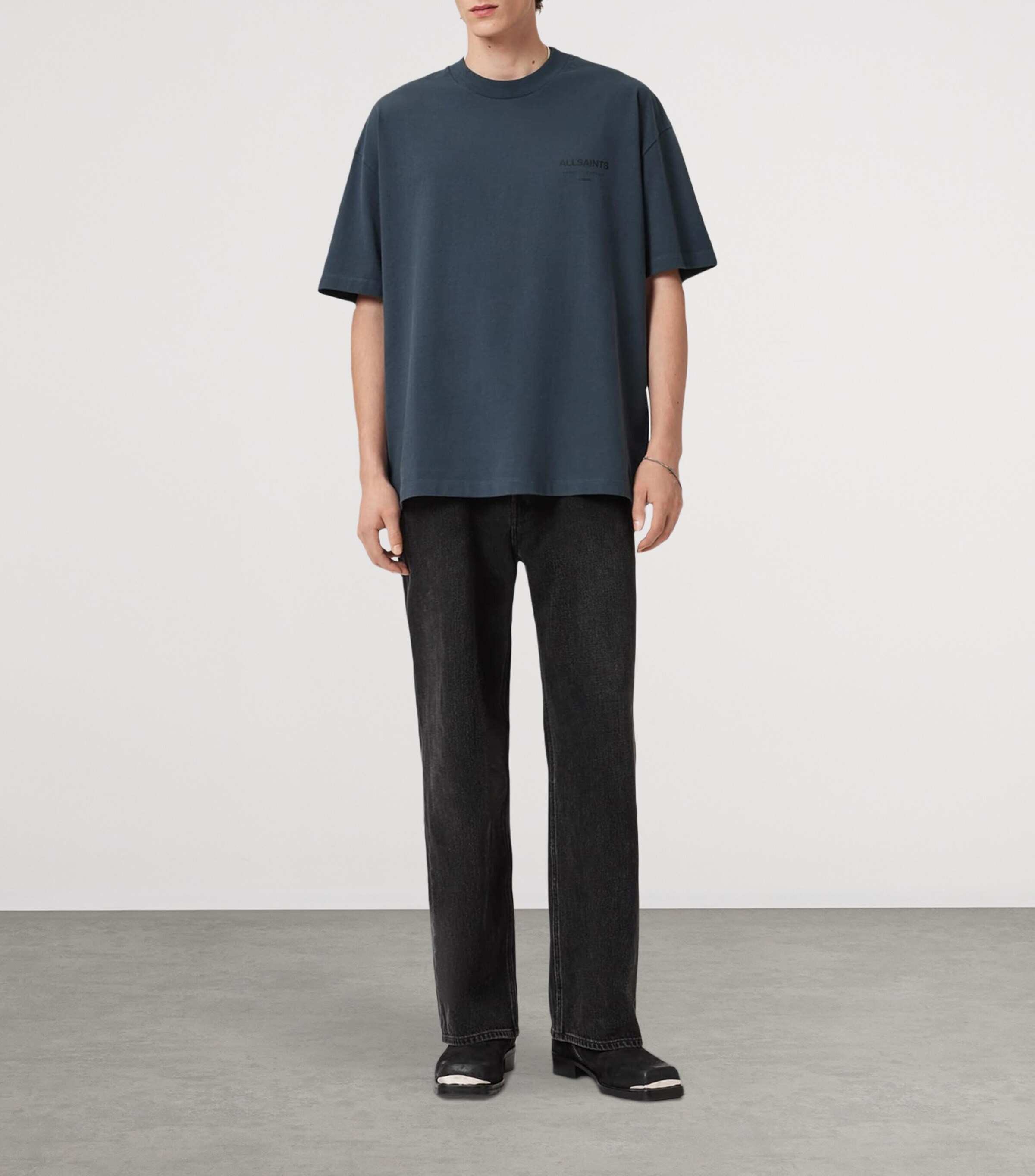 Organic Cotton Underground Print T-Shirt MOONSTONE BLUE Image 2