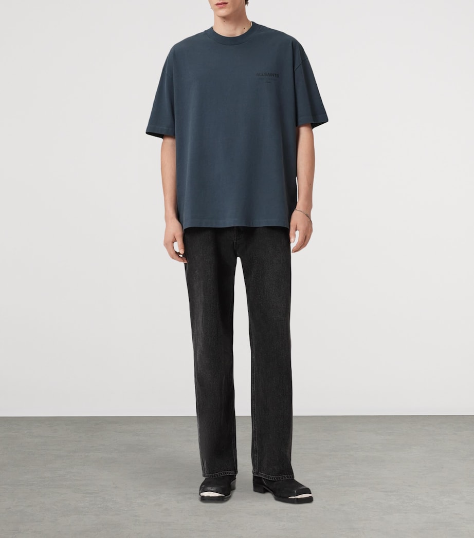 Organic Cotton Underground Print T-Shirt MOONSTONE BLUE Image 2