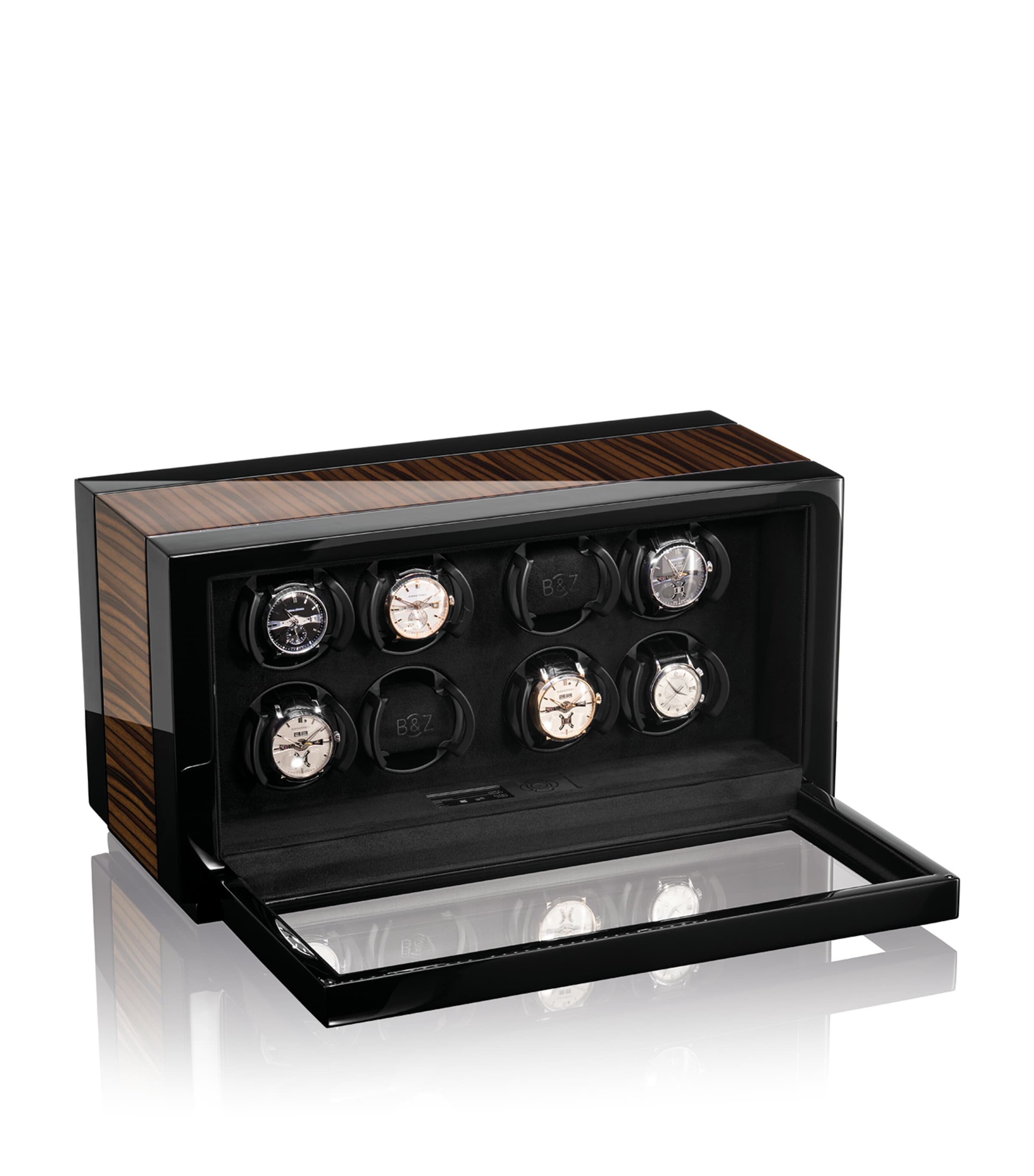Buben & Zörweg Vantage 8 Macassar Watch Winder In Black