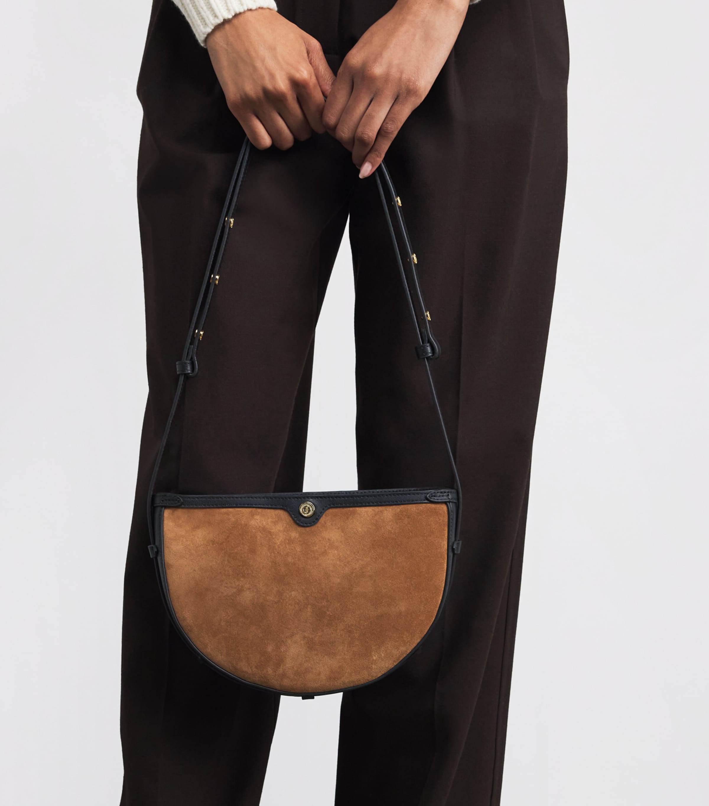 Suede Cross-Body Bag BROWN Image 2