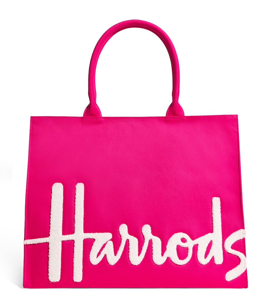 Large Cotton Logo Tote Bag BRIGHT PINK Image 1