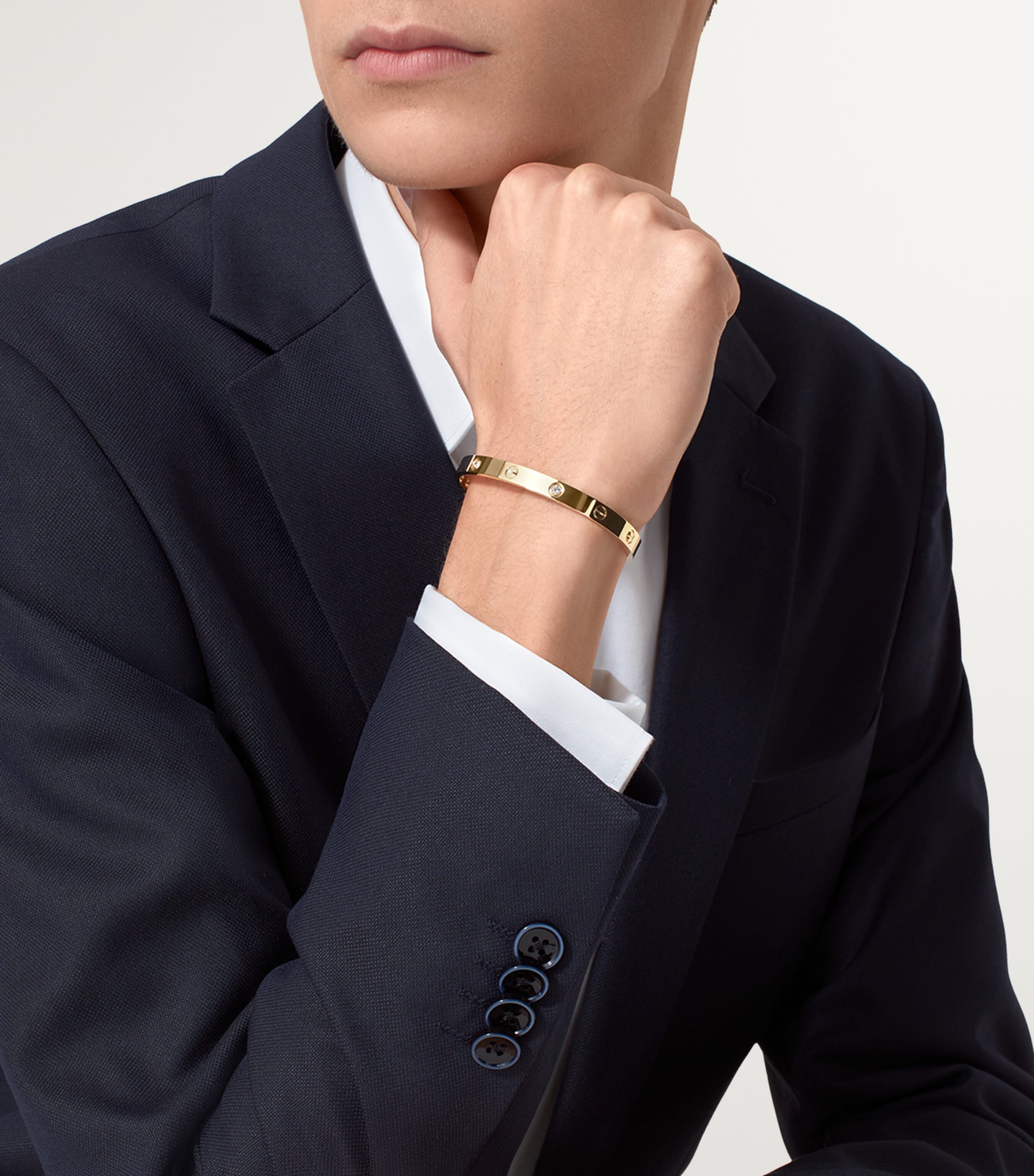 LOVE Classic Yellow Gold 4-Diamond Bracelet - Single-Screw Closure YELLOW GOLD Image 3