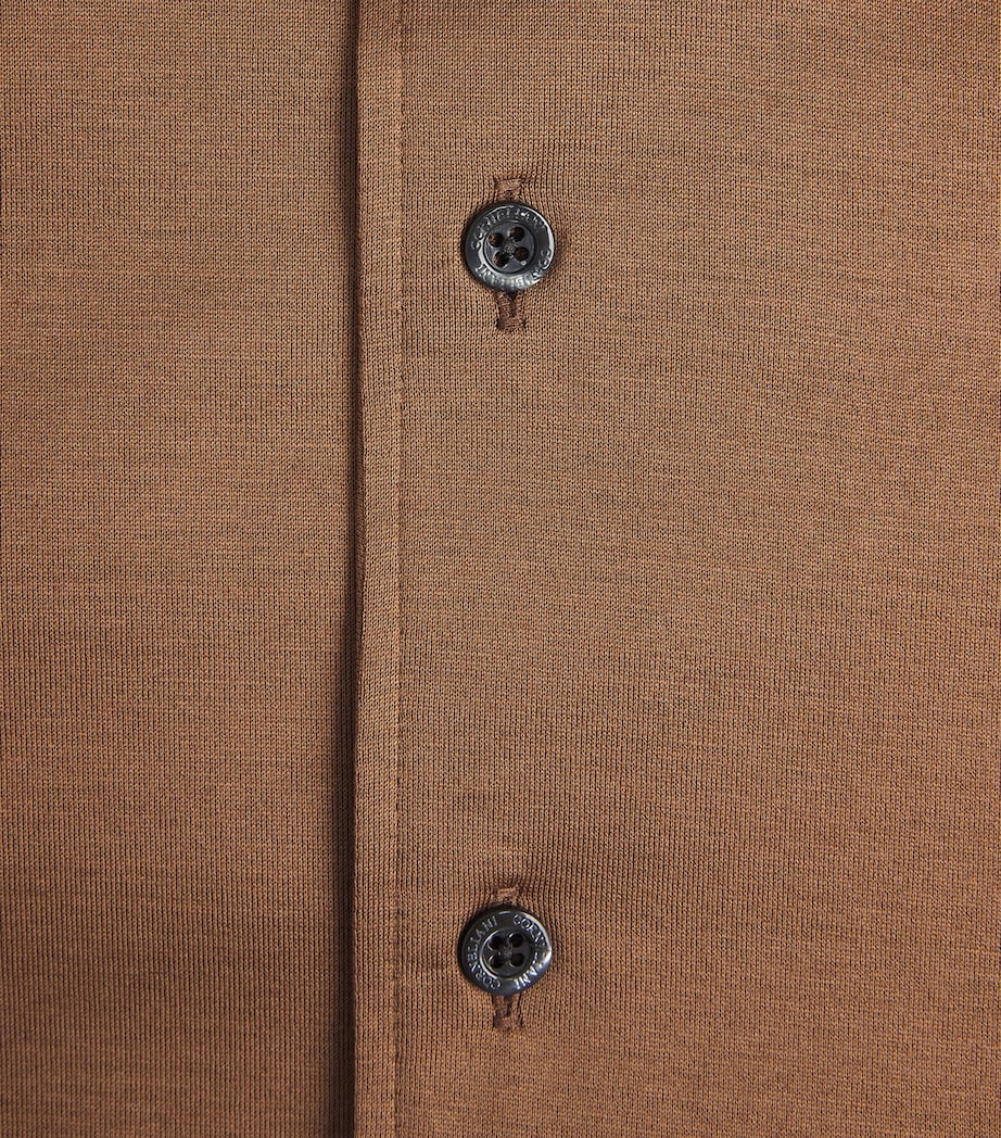 Corneliani Mens Cotton Long-Sleeve Shirt Natural / Beige Image 6