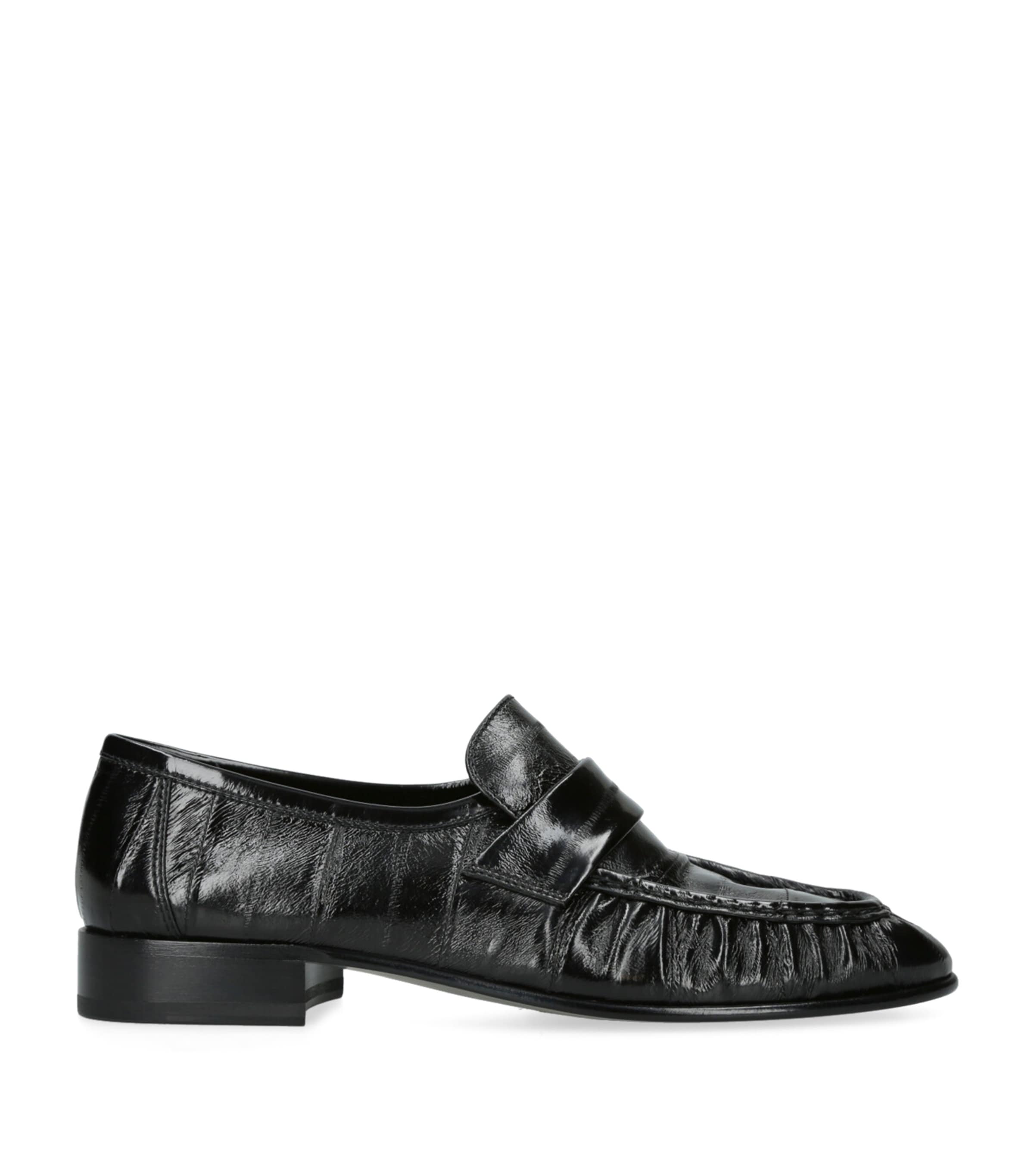 The Row Soft Eel Loafers 25 In Black