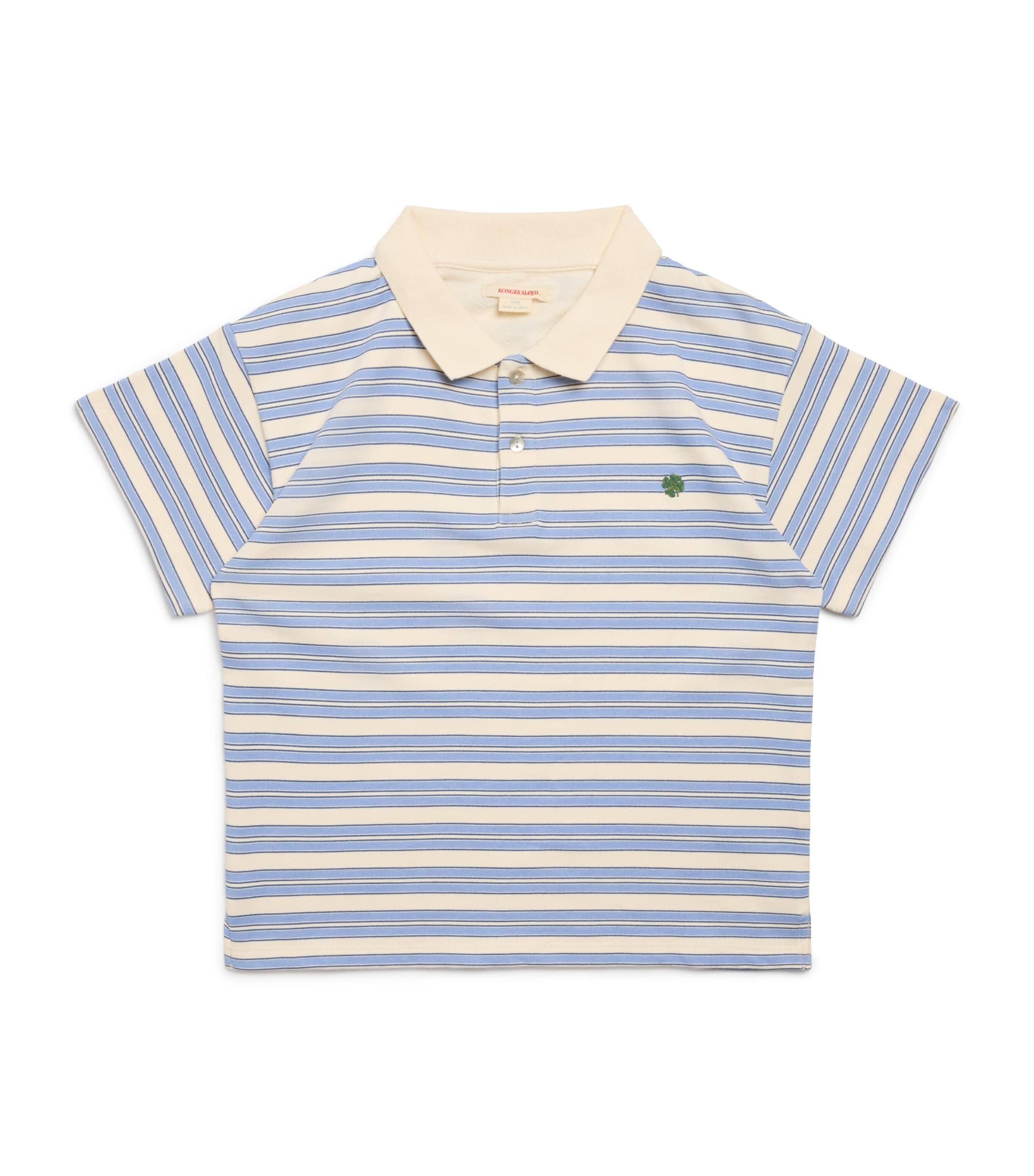 Organic Cotton Stripe Polo Shirt (18 Months-10 Years) STRIPE CIEL Image 1