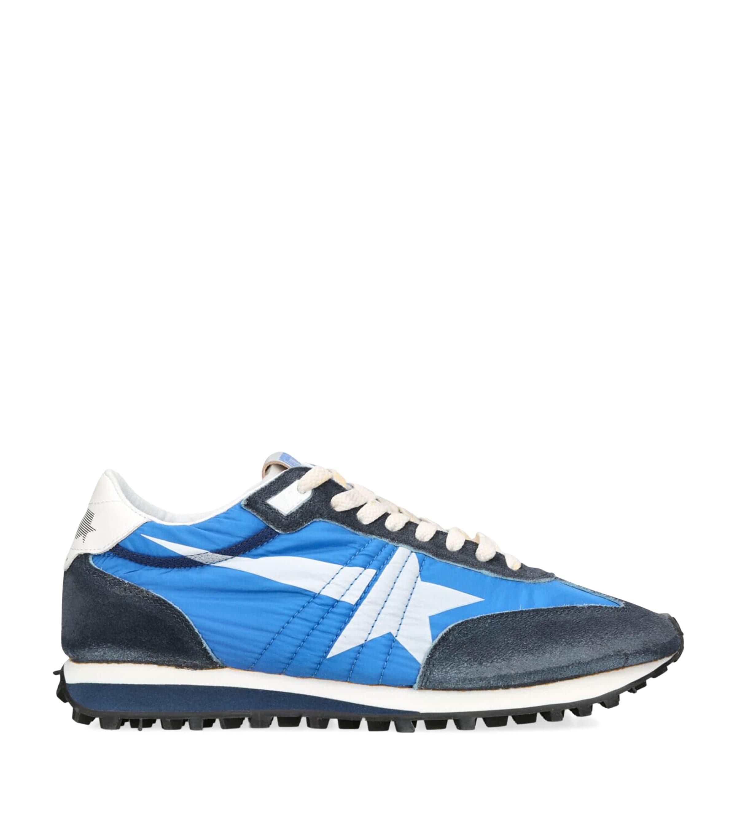 Golden Goose Running Marathon Nylon Upper Suede In Blue