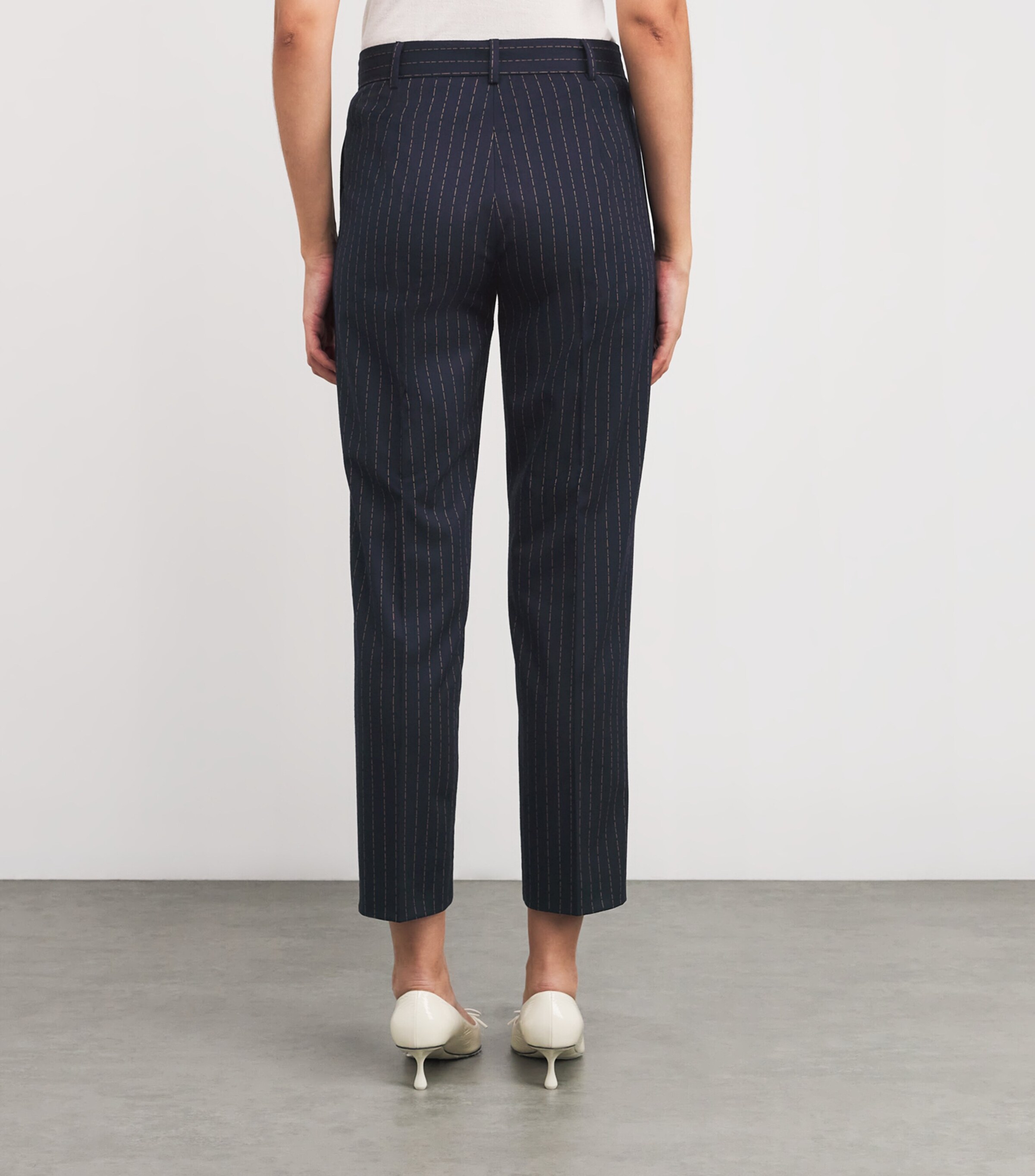 Canvas Flared Trousers NAVY Image 4