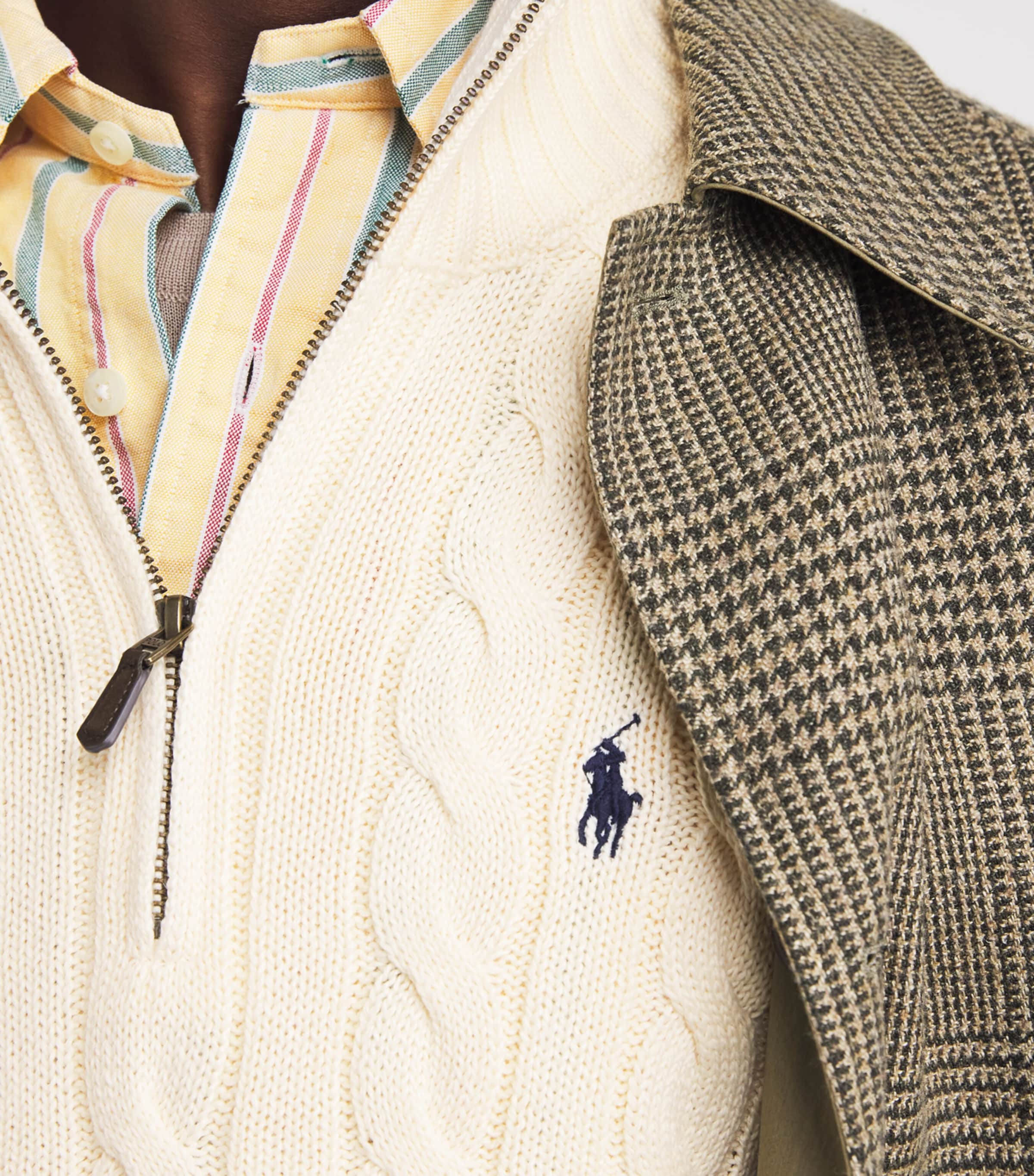 Cotton Cable Knit Sweater ANDOVER CREAM Image 6