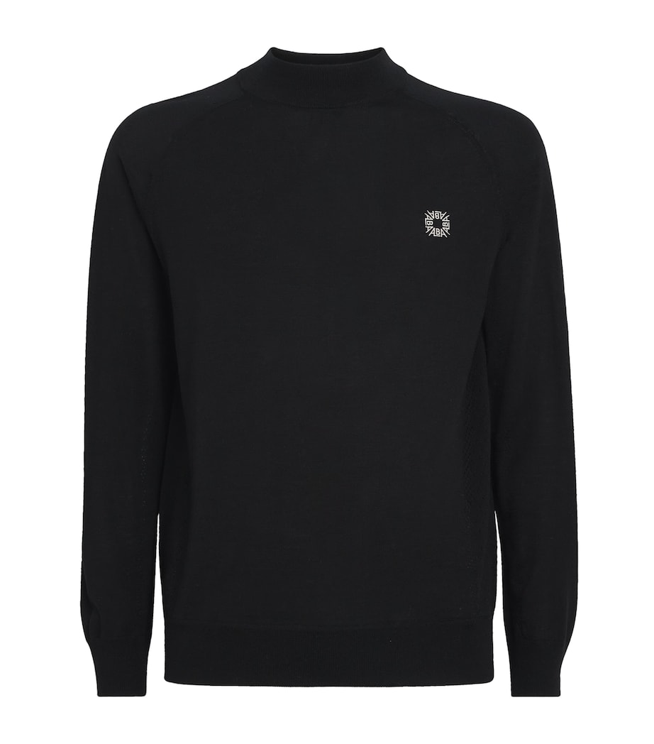Alba Mens Wool Embroidered Sweater Black Image 1