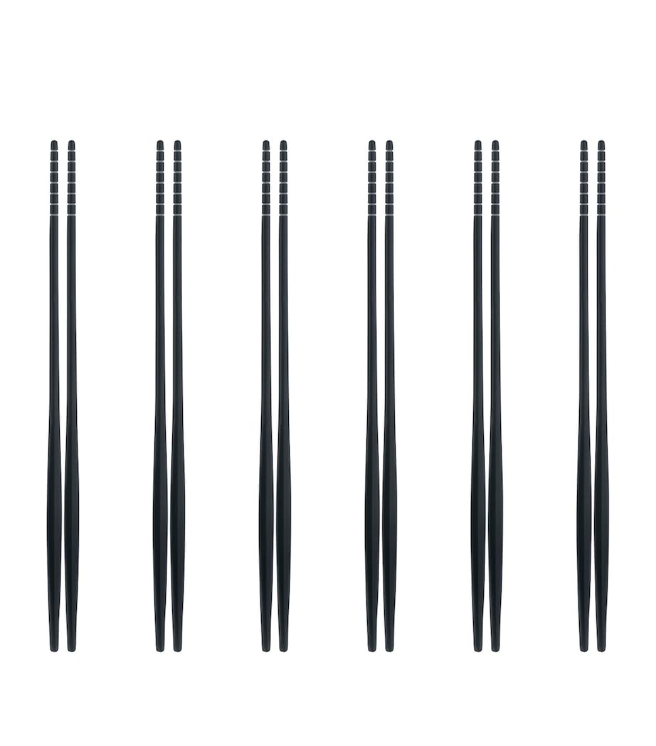 Set of 6 Stainless Steel Natura Chopsticks BLACK Image 1