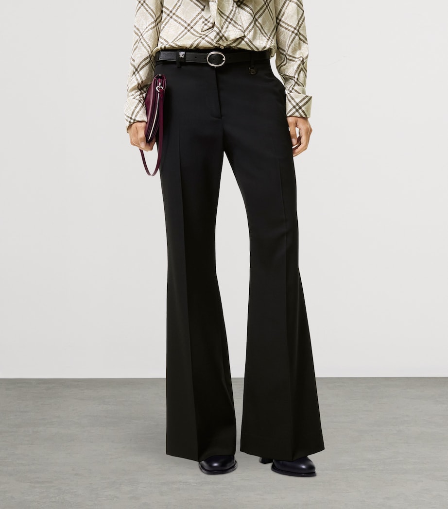 Burberry Womens Flare Trousers Black Image 2