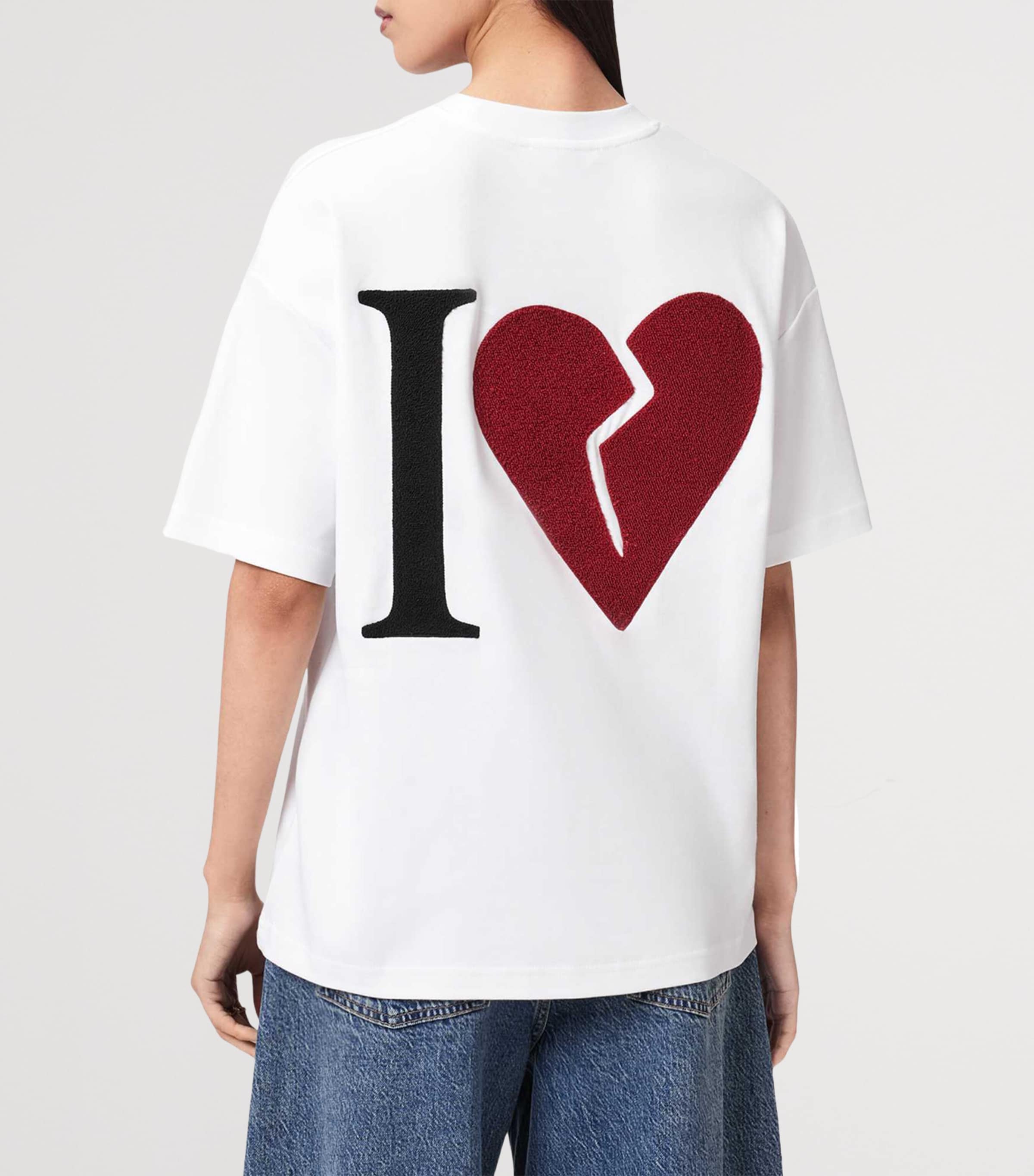 AllSaints White Organic Cotton Heart Etta T-Shirt | Harrods UK