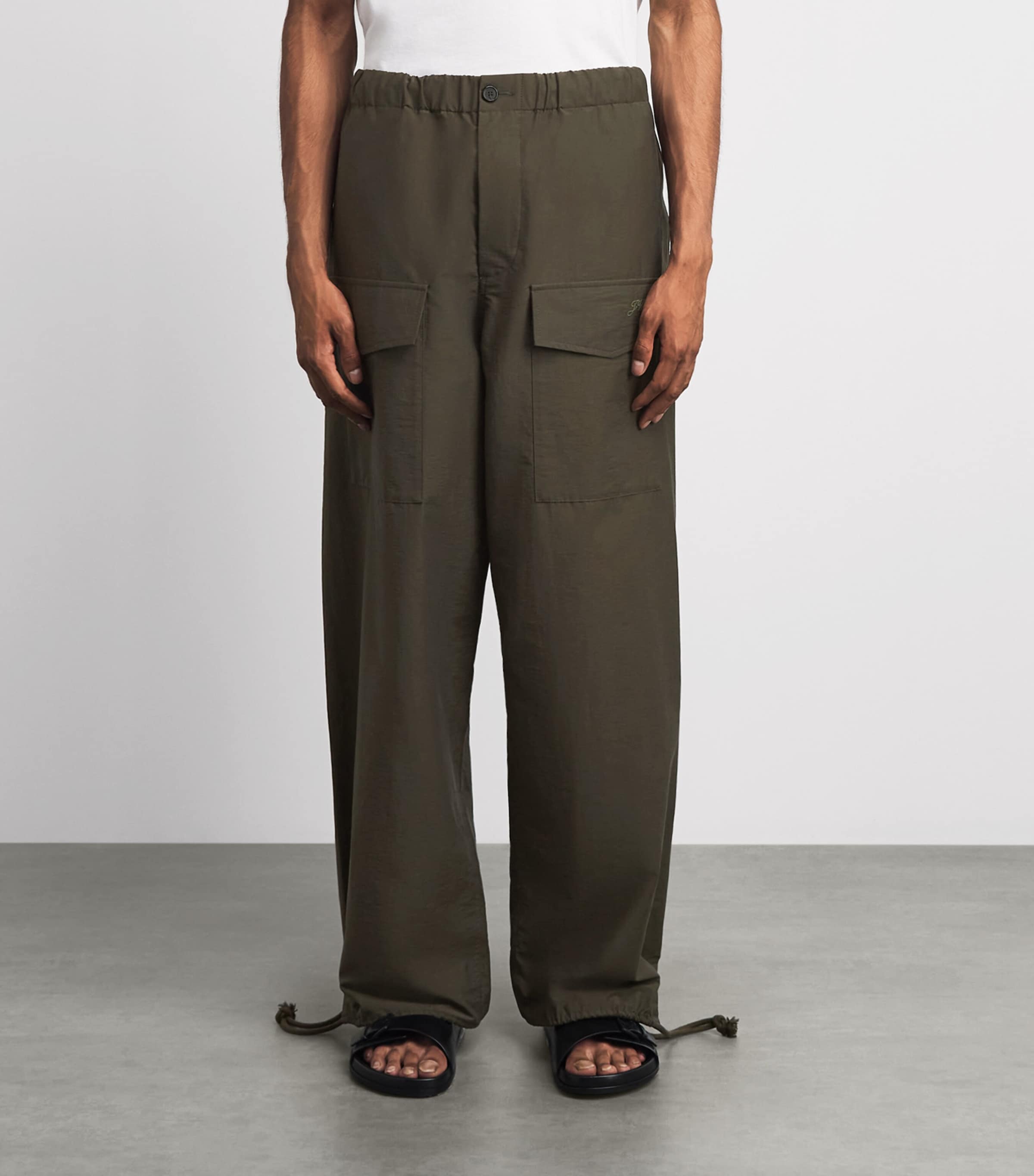 JW Anderson Mens Parachute Cargo Trousers Military Green Image 4