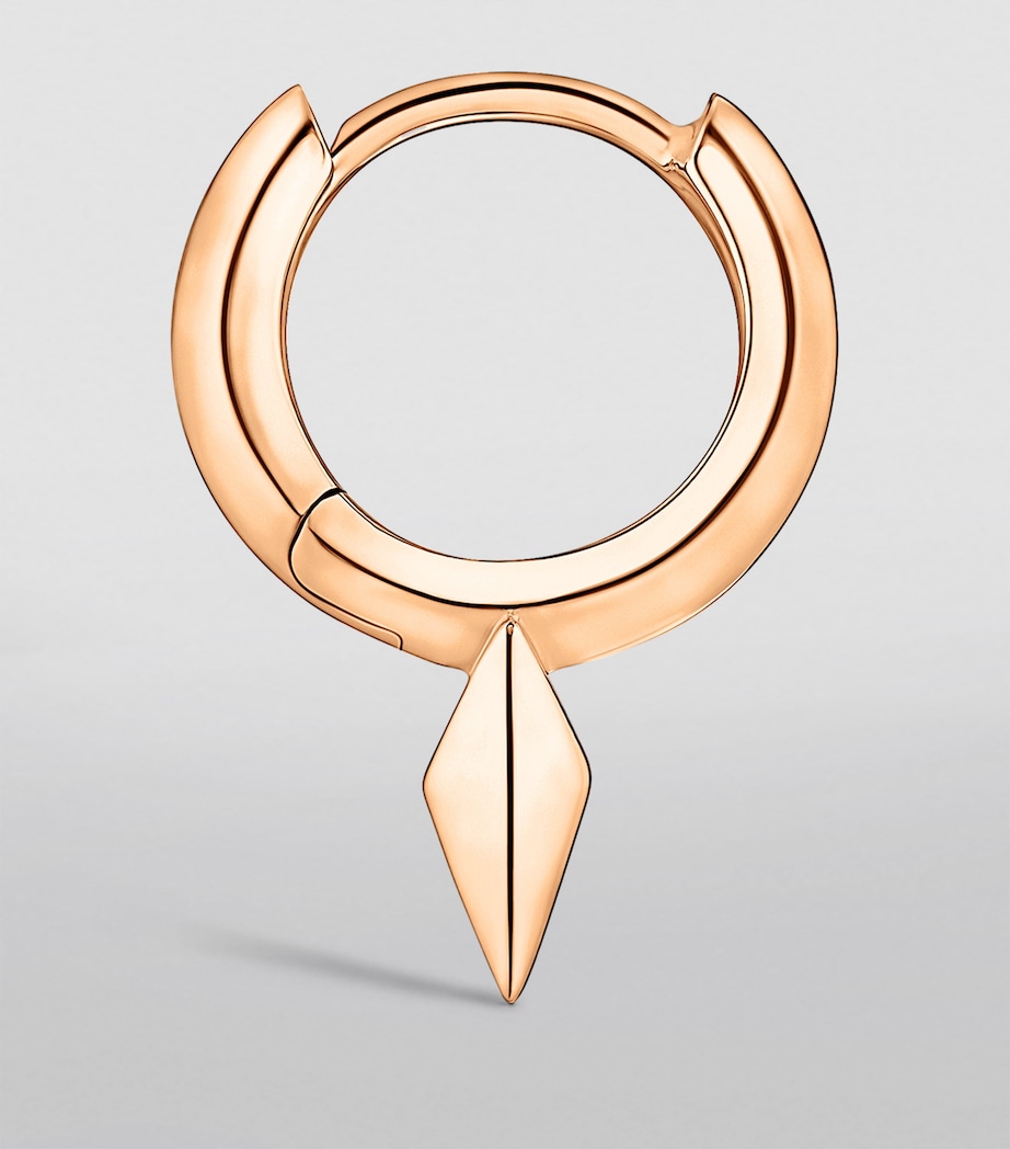 Rose Gold Faceted Single Short Spike Hoop Earring (6.5mm) ROSE GOLD Image 3