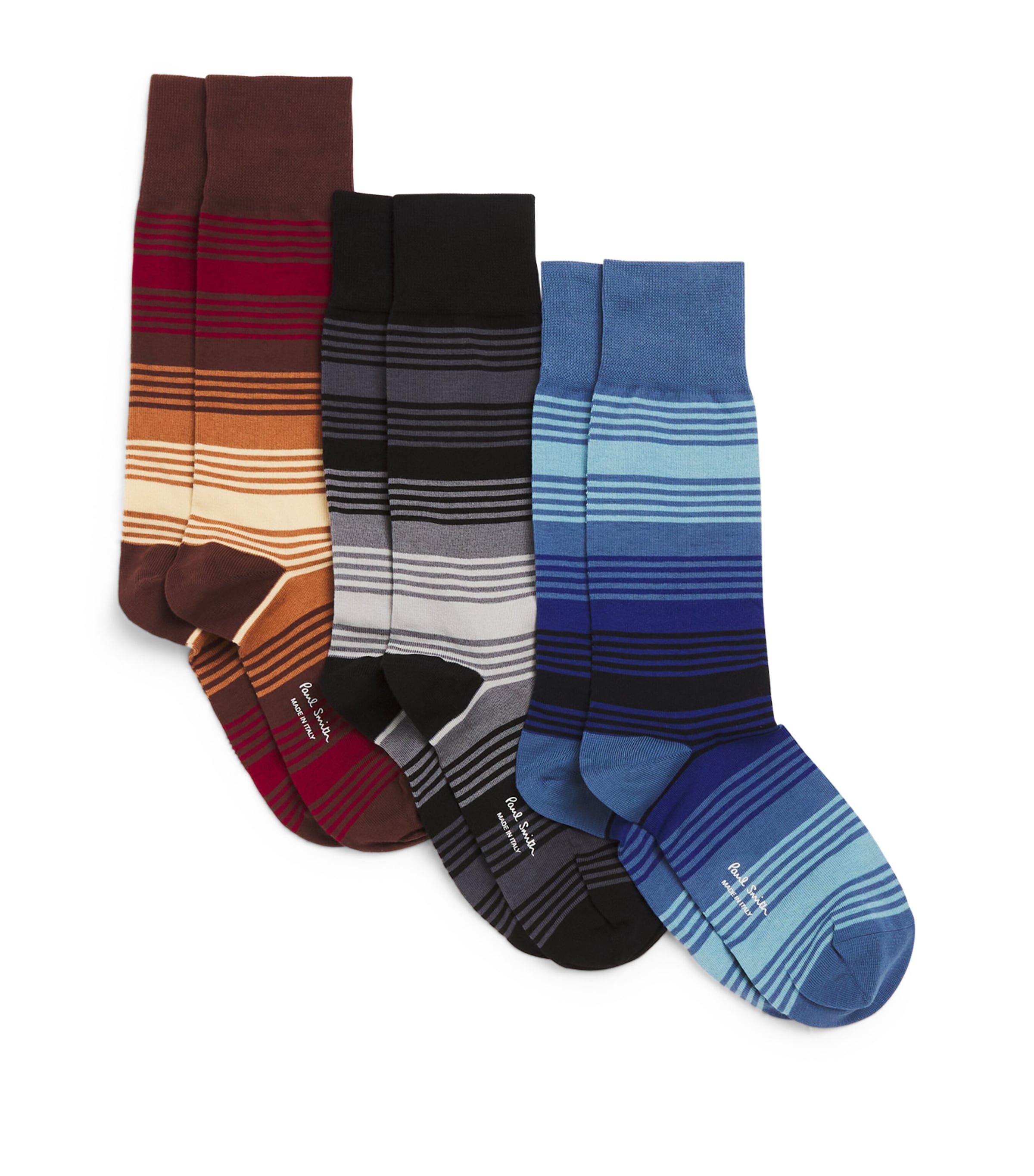 Cotton-Blend Stripe Socks (Pack of 3) 1A MULTICOLOUR Image 1