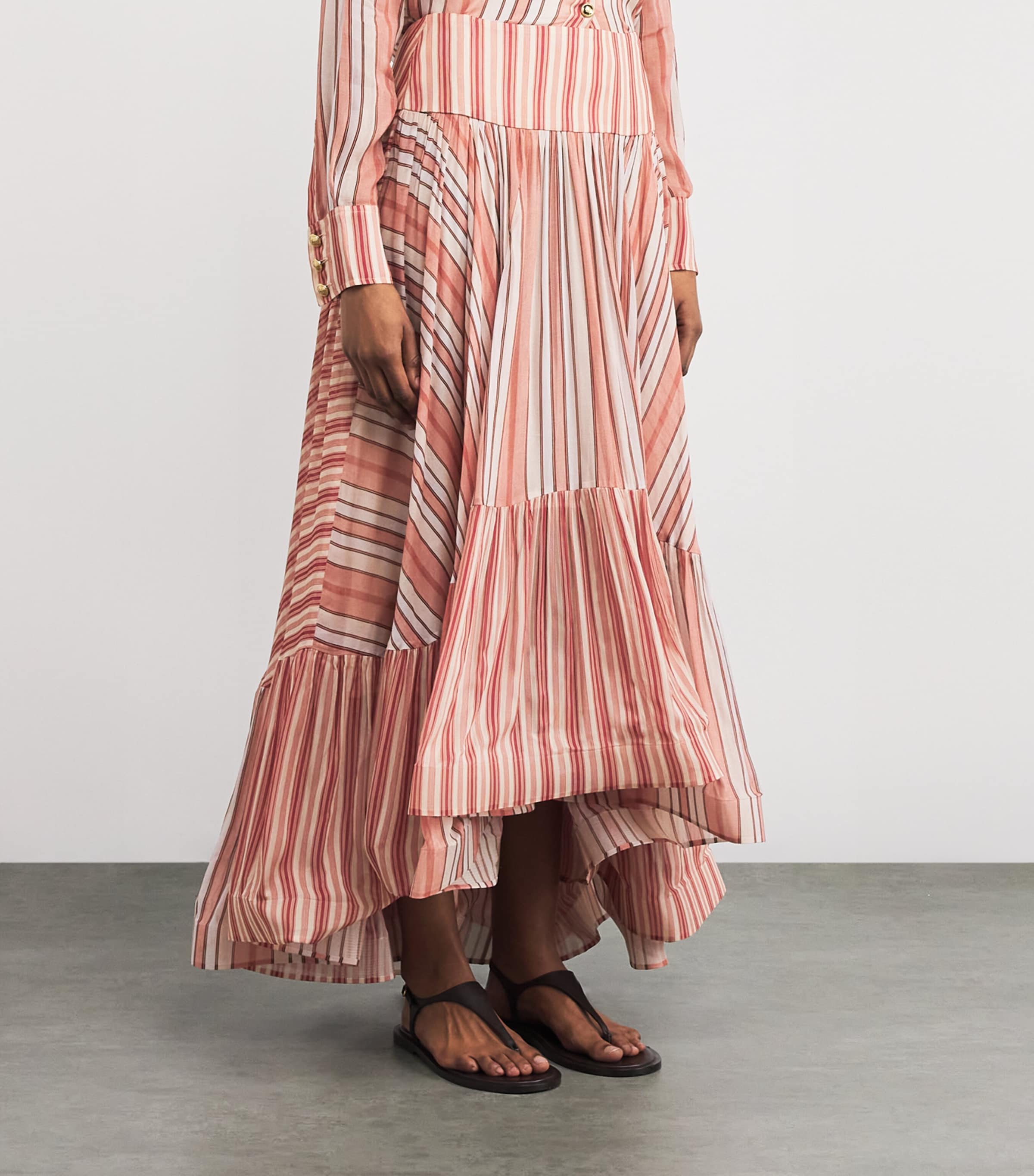 Rebellion Bohemian Stripe Midi Skirt REST RED STRIPE Image 3
