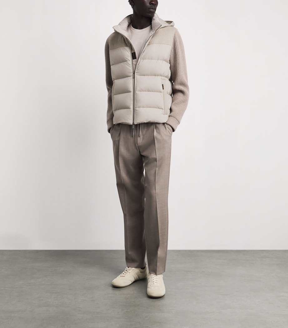 Moorer Mens Down Allori Hybrid Jacket Stone Image 2