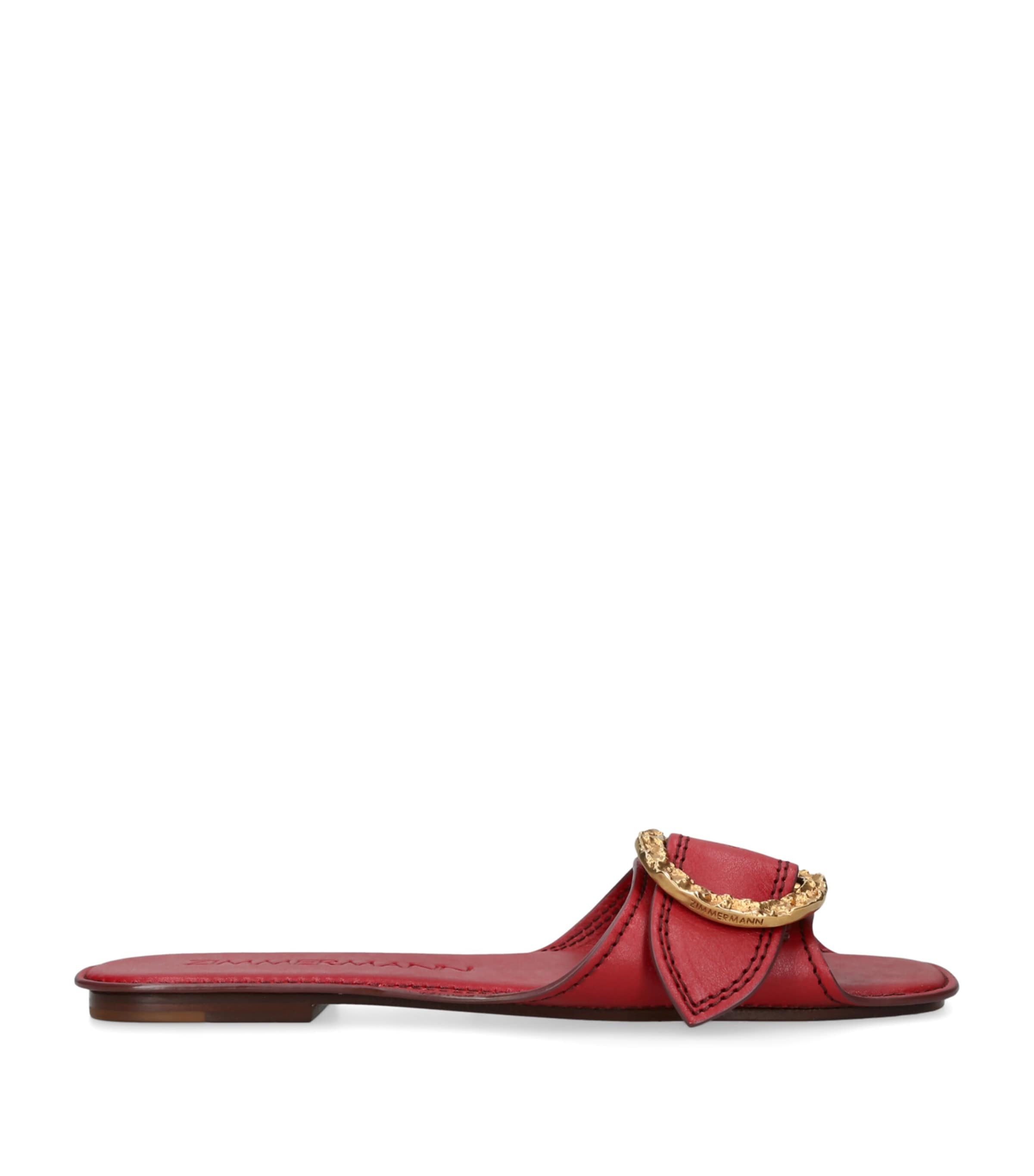 Zimmermann Leather Solena Slides Red Image 1