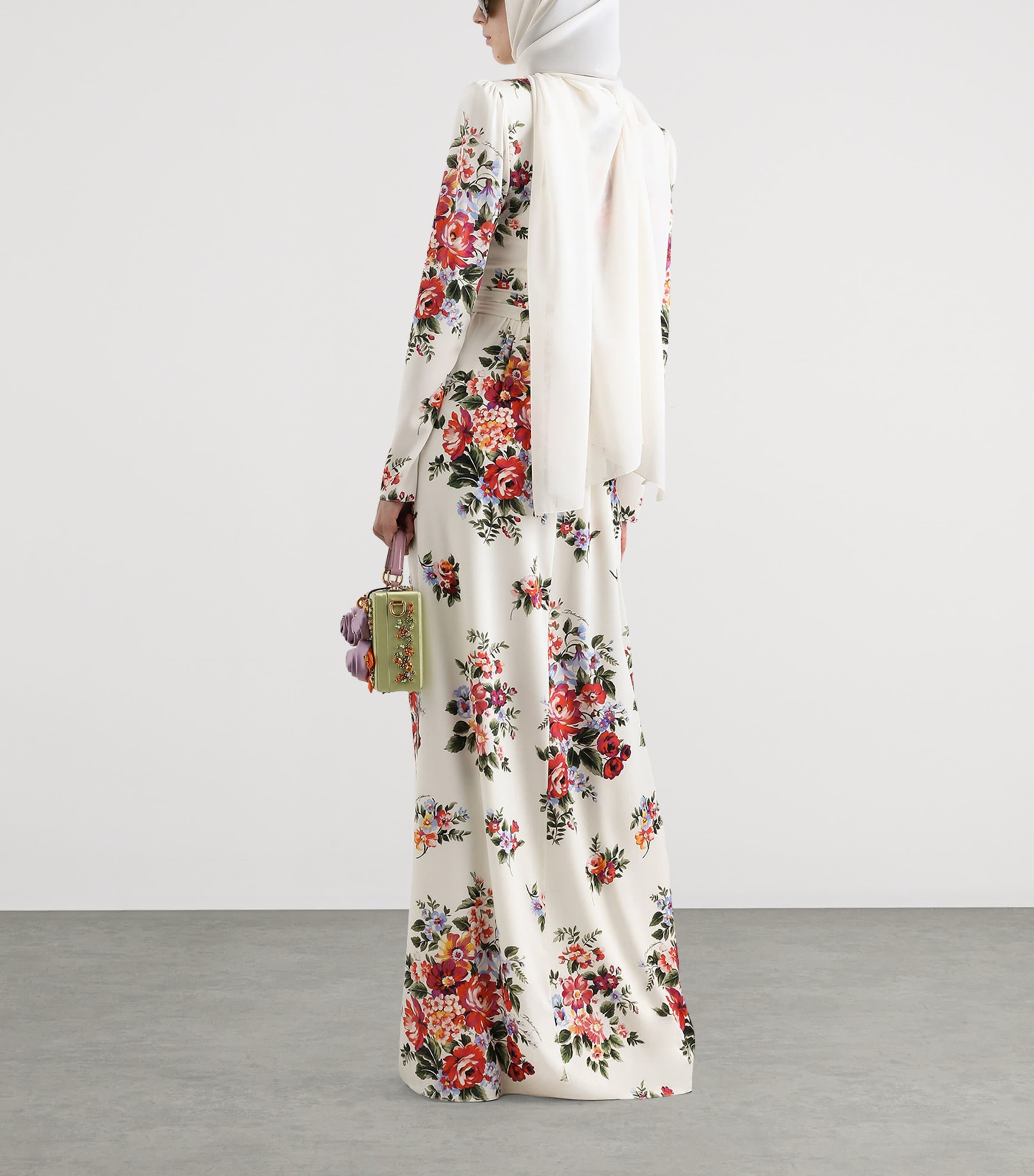 Dolce&Gabbana Womens Silk Floral Maxi Dress Mazz Image 4