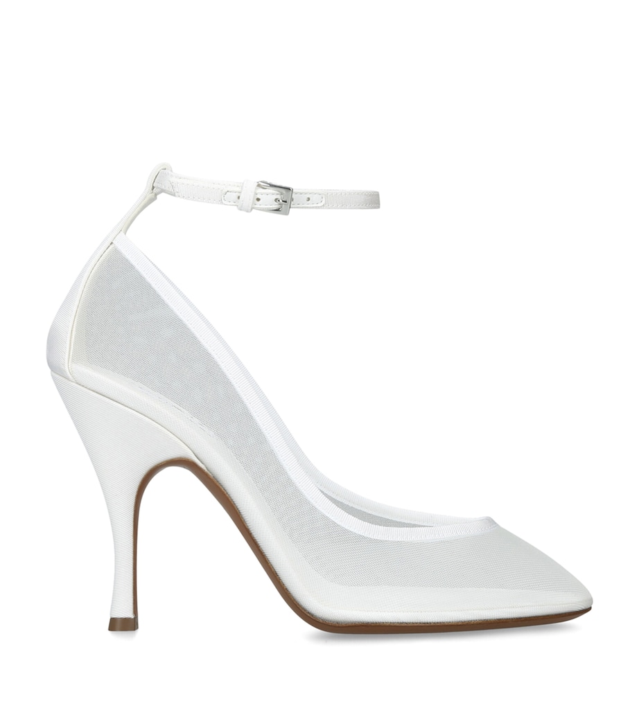 Alaïa Mesh Ankle-Strap Pumps 100 White Image 1