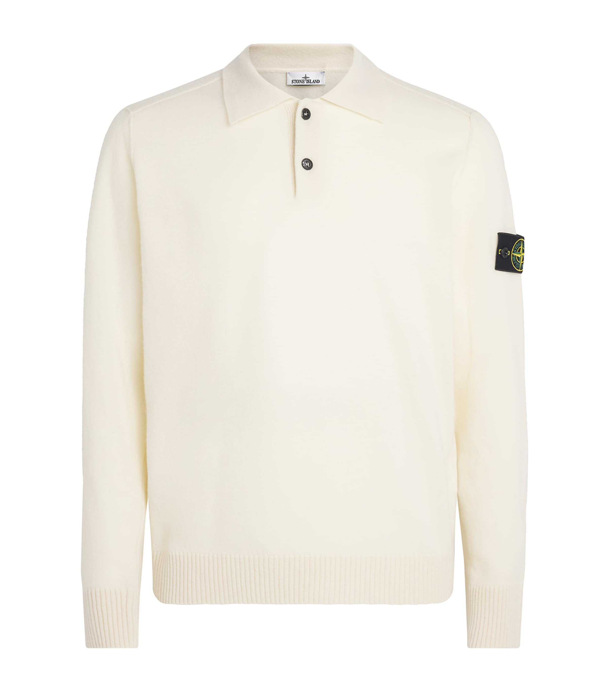 Stone Island Mens Virgin Wool Polo Sweater Image 1