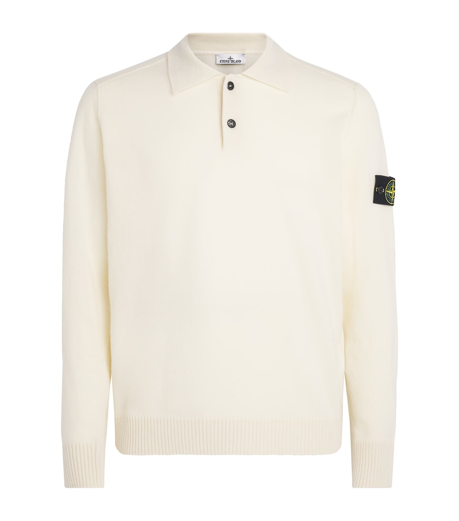 Stone Island Mens Virgin Wool Polo Sweater Image 1