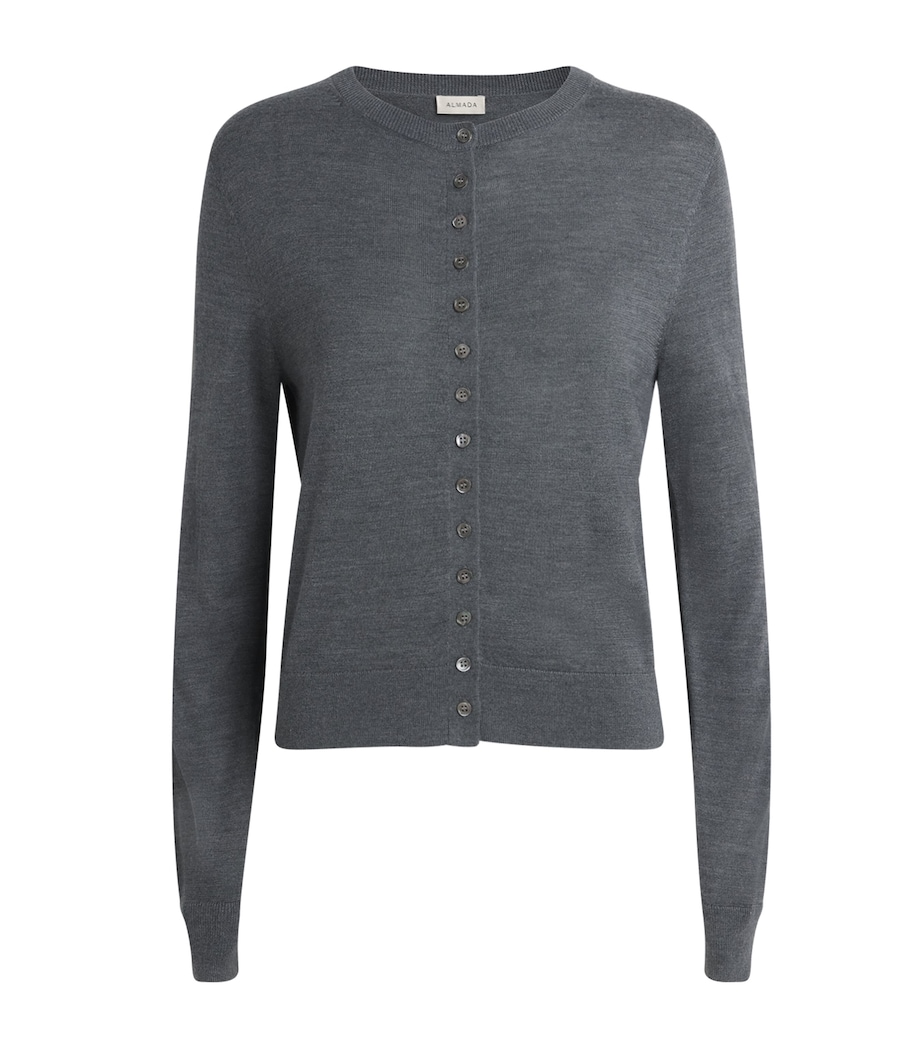 Almada Label Womens Wool-Silk-Cashmere Hayla Cardigan Grey Image 1