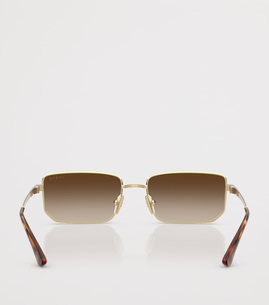 Vogue Metal Rectangular Sunglasses Gold Image 4