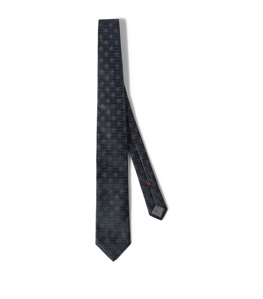 Brunello Cucinelli Silk Geometric Tie Image 1