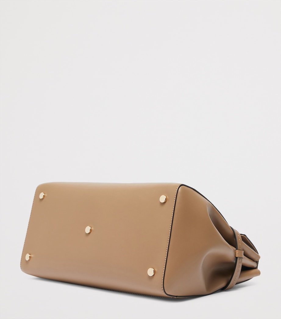 Medium Leather Margaux Top-Handle Bag MUD Image 5