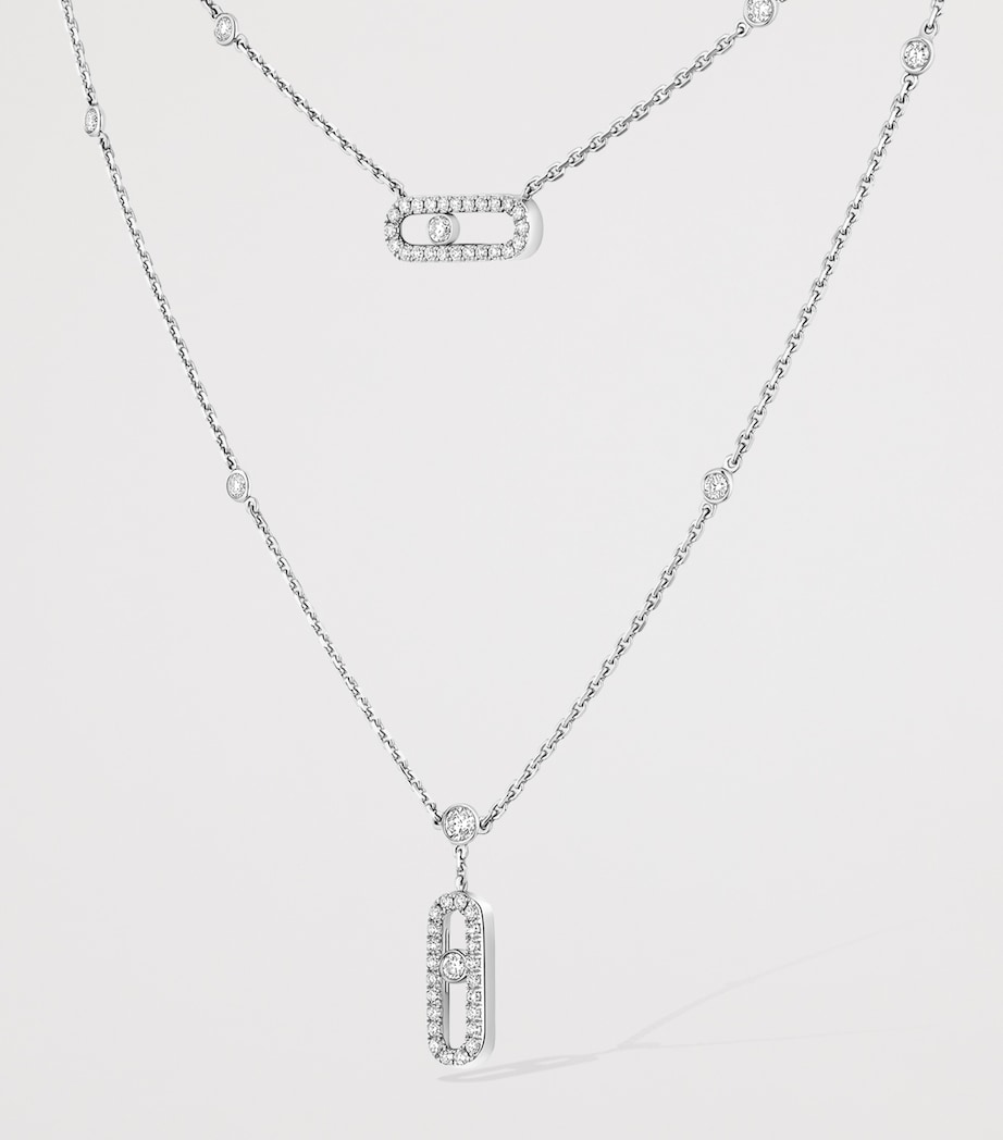 Messika Move Uno White Gold and Diamond Pavé Necklace (0.60ct) White Gold Image 3