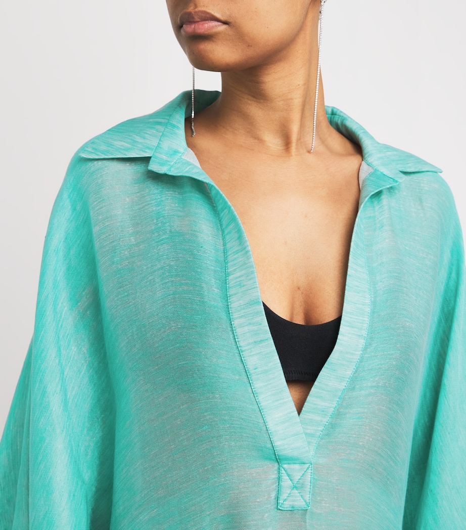 Linen-Blend Caicos Kaftan ACQUA Image 6