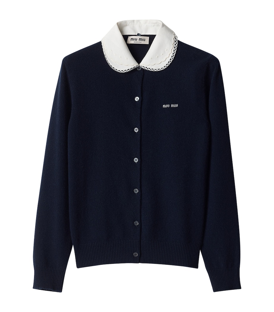 Miu Miu Womens Cashmere Logo Cardigan Image 1