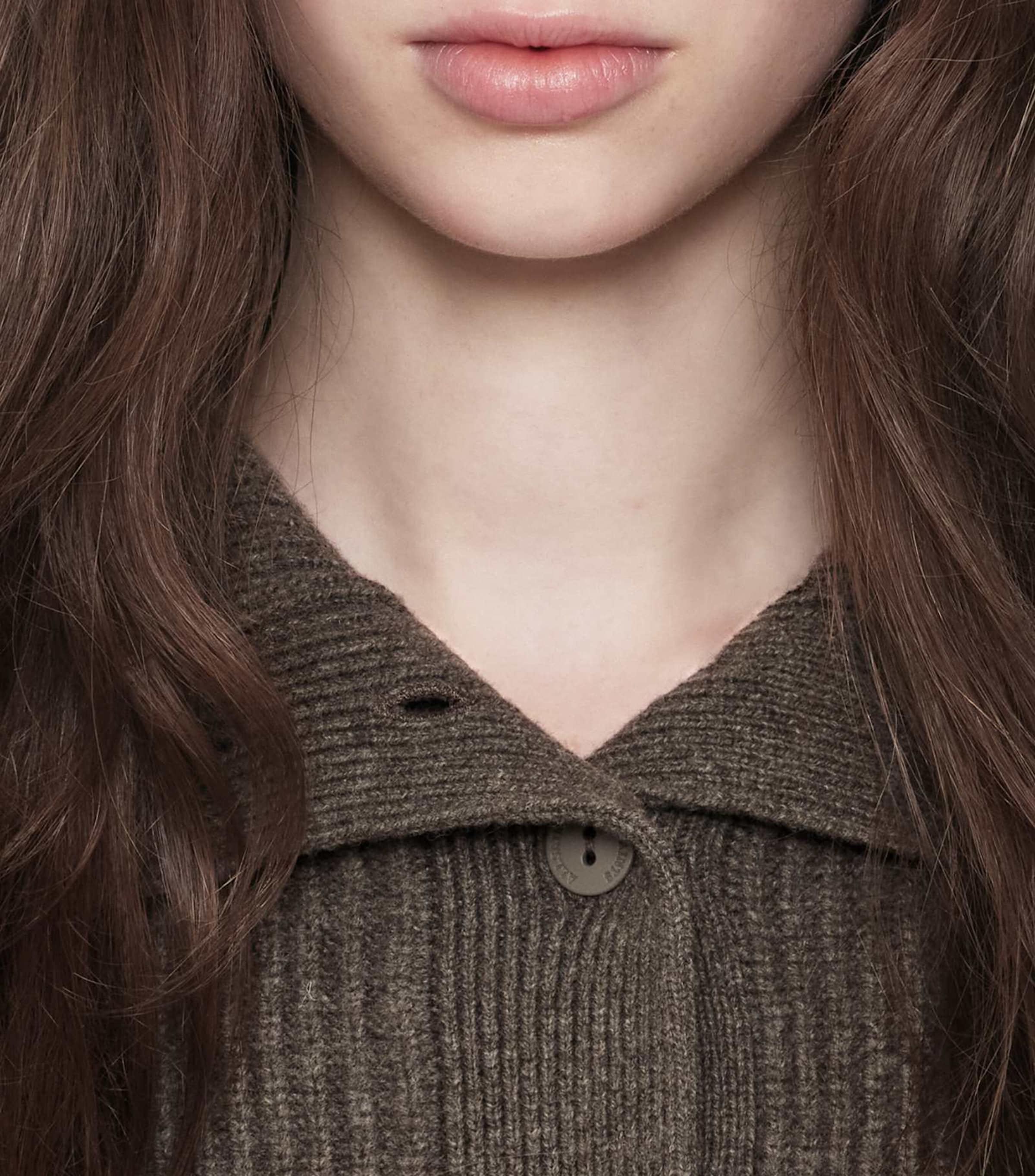 AllSaints Womens Wool Caron Collared Cardigan Mole Brown Image 5