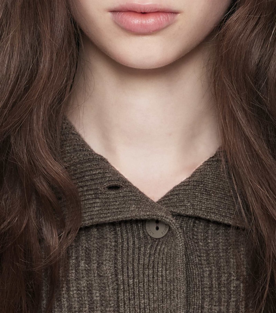 AllSaints Womens Wool Caron Collared Cardigan Mole Brown Image 5