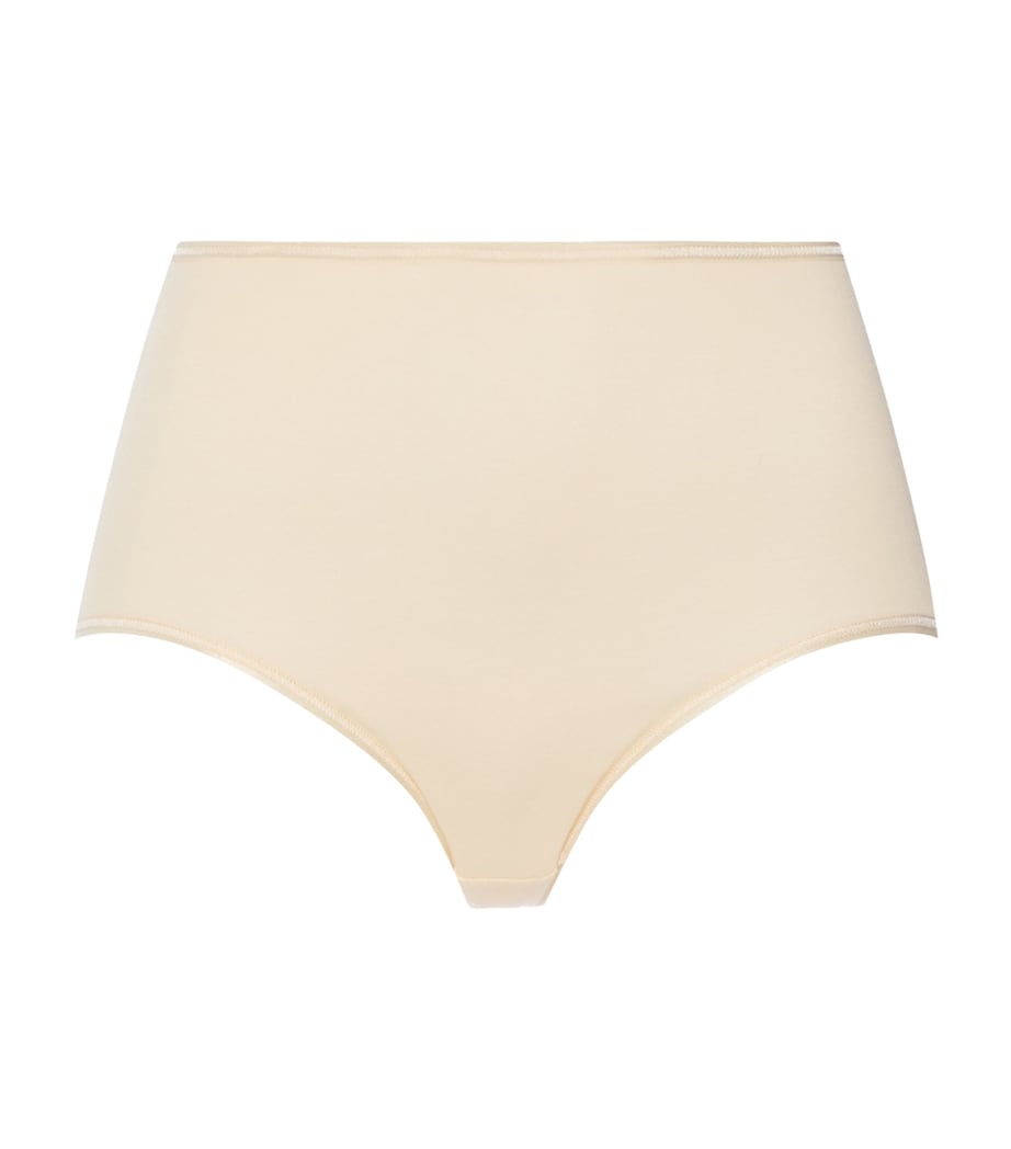 Hanro Womens Cotton Seamless Maxi Briefs Summer Sand Image 1