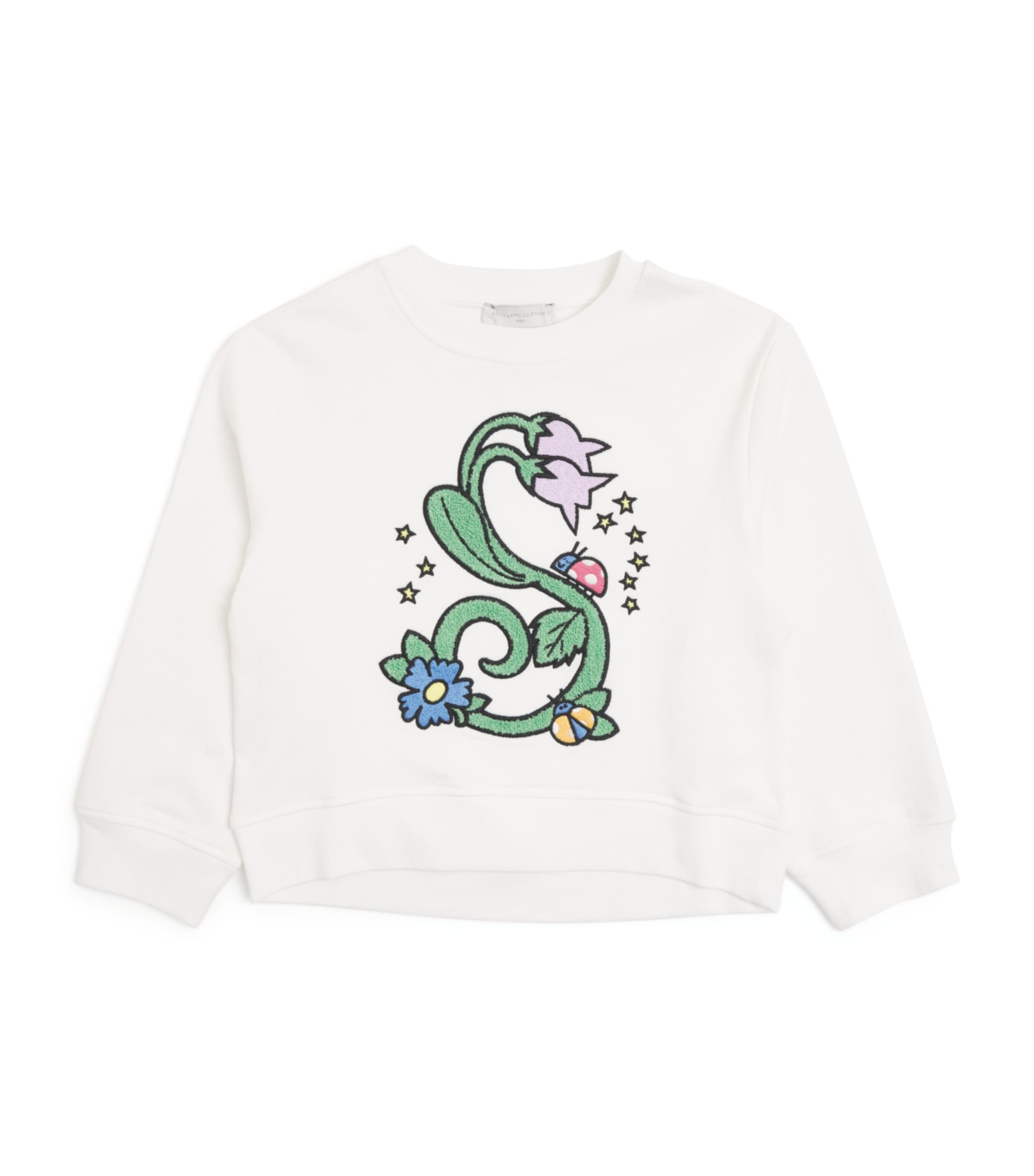 Organic Cotton Floral Sweatshirt (2-14 Years) 101IVORY Image 1