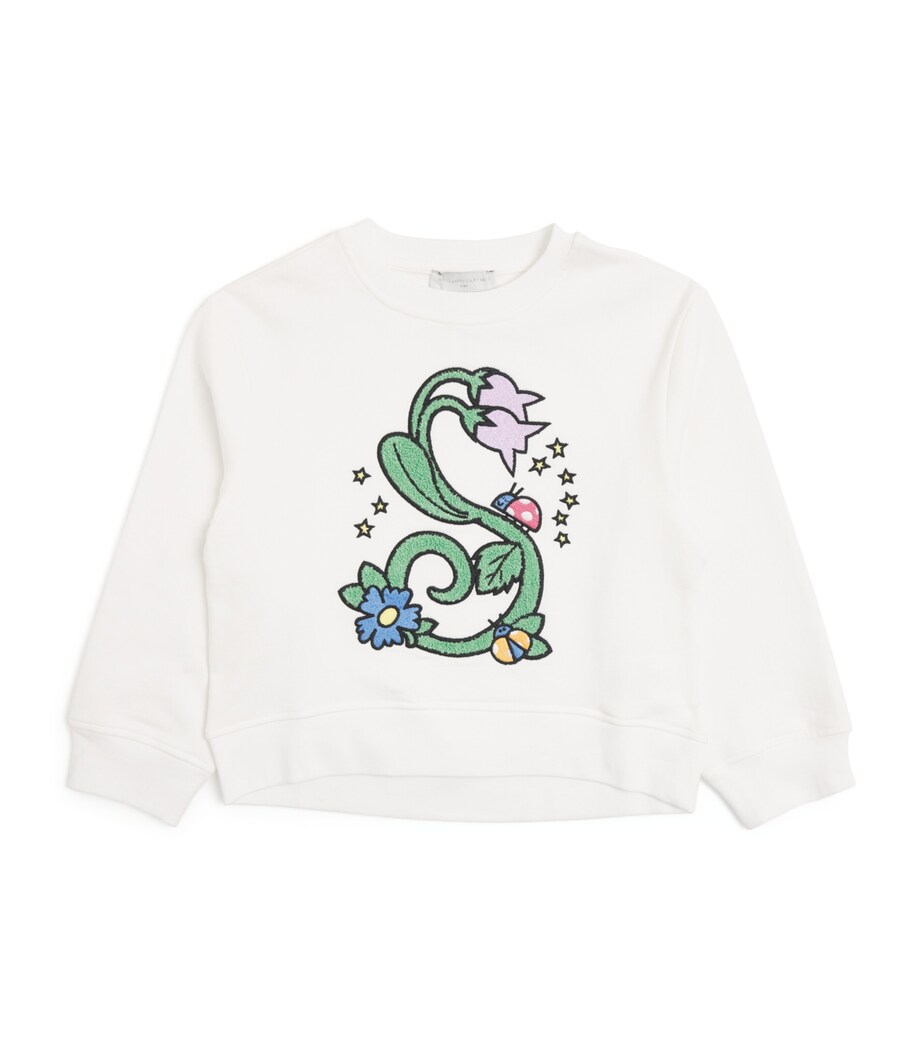 Organic Cotton Floral Sweatshirt (2-14 Years) 101IVORY Image 1