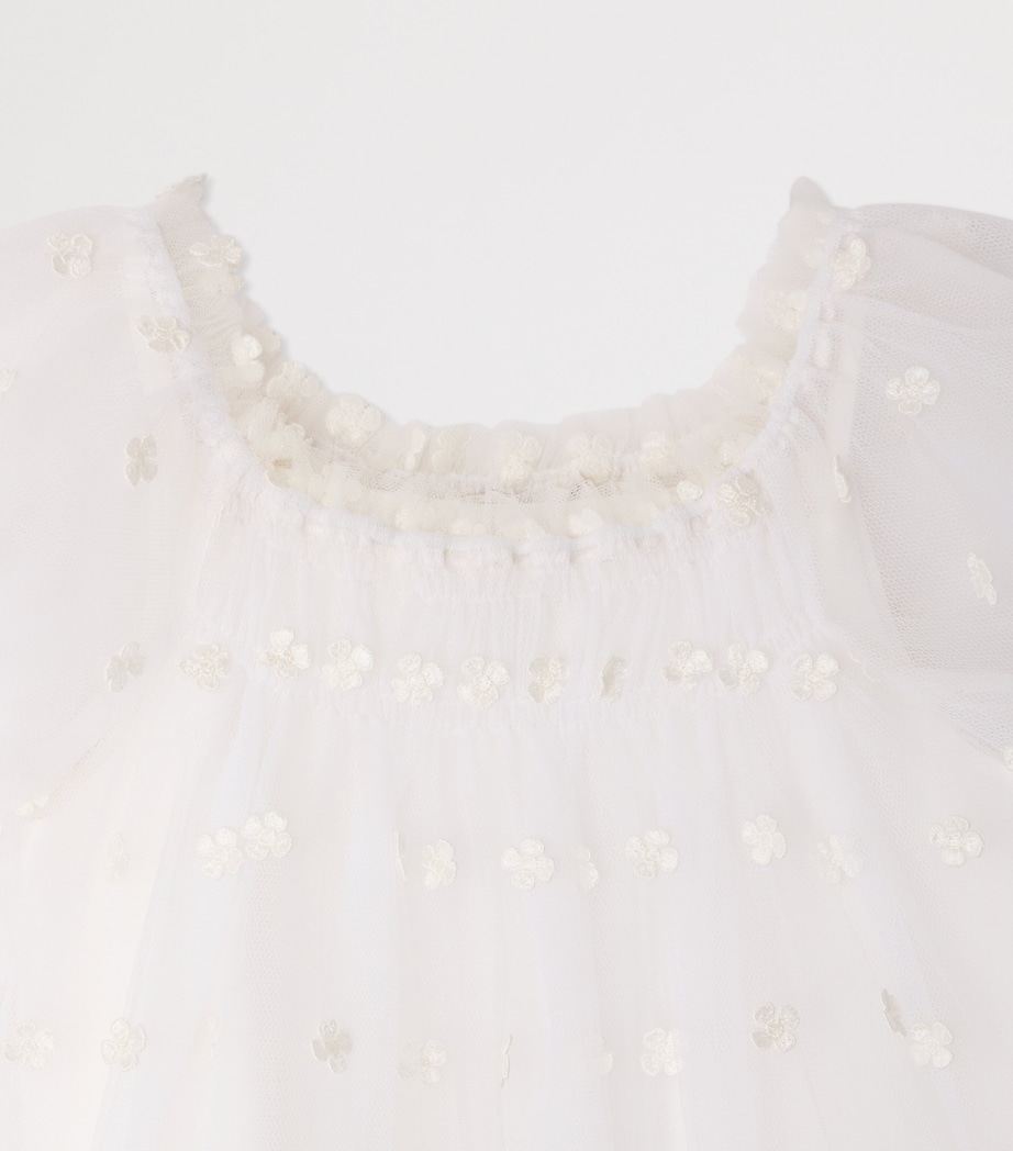 Bonpoint Cotton Embroidered Lisabeth Dress (10-14 Years) Blanc Naturel Image 3