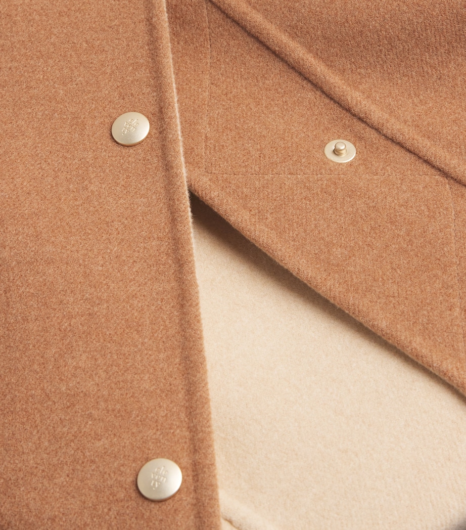 Wool Longline Bomber Jacket VISONE SABBIA Image 5