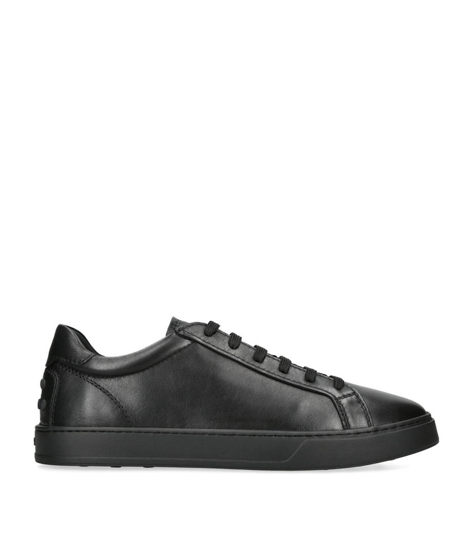 Leather Allacciata Cassetta Sneakers BLACK Image 1