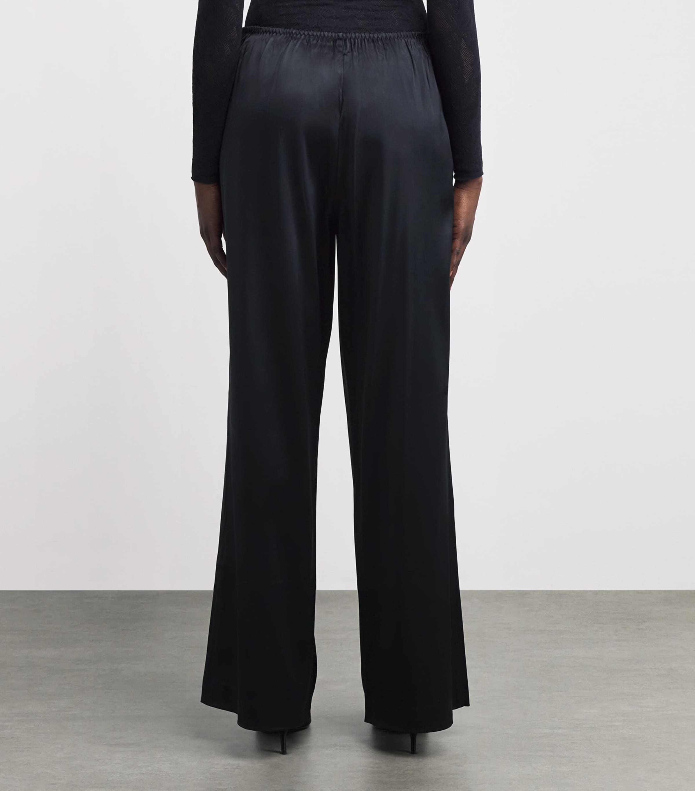 Satin Wide-Leg Trousers ONYX Image 4