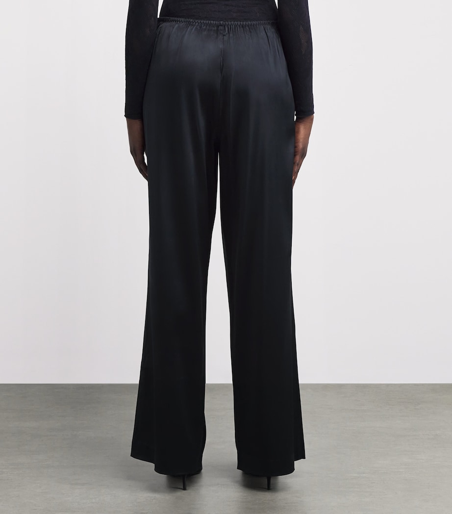 Satin Wide-Leg Trousers ONYX Image 4