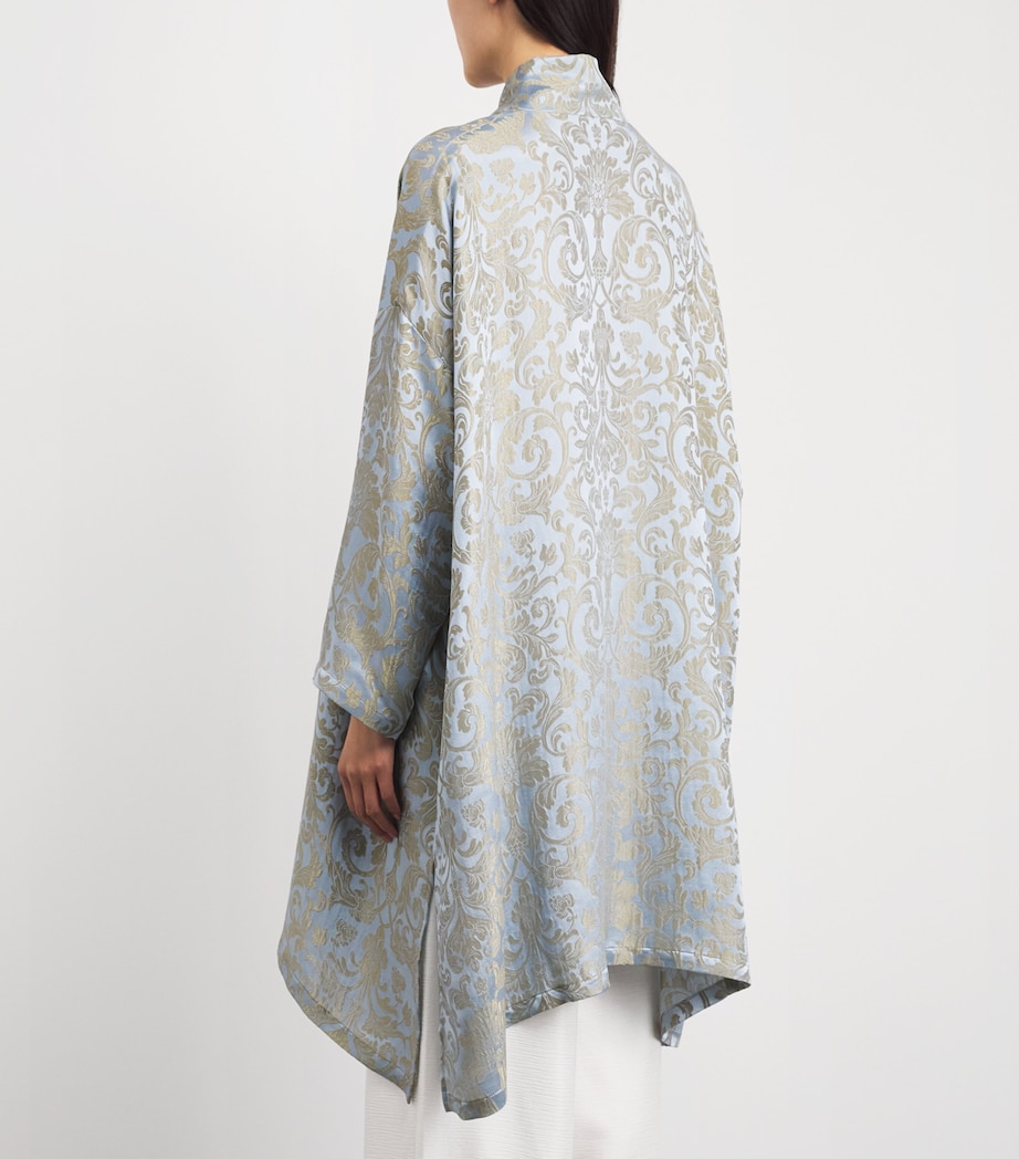 Eskandar Womens Jacquard Wide A-Line Shirt Brgtnbl Image 5