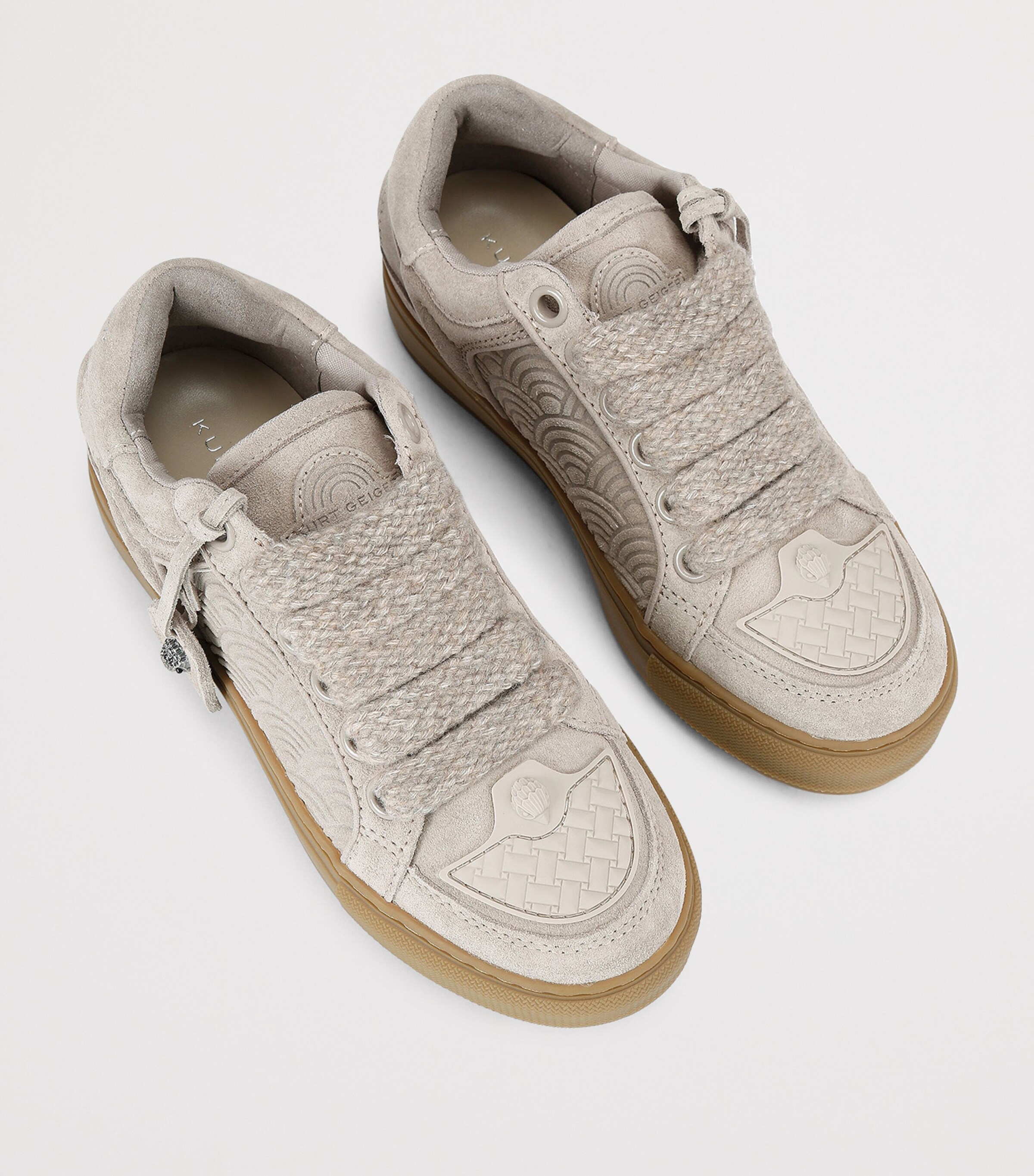 Kurt Geiger London Suede Southbank Tag Sneakers Taupe Image 4