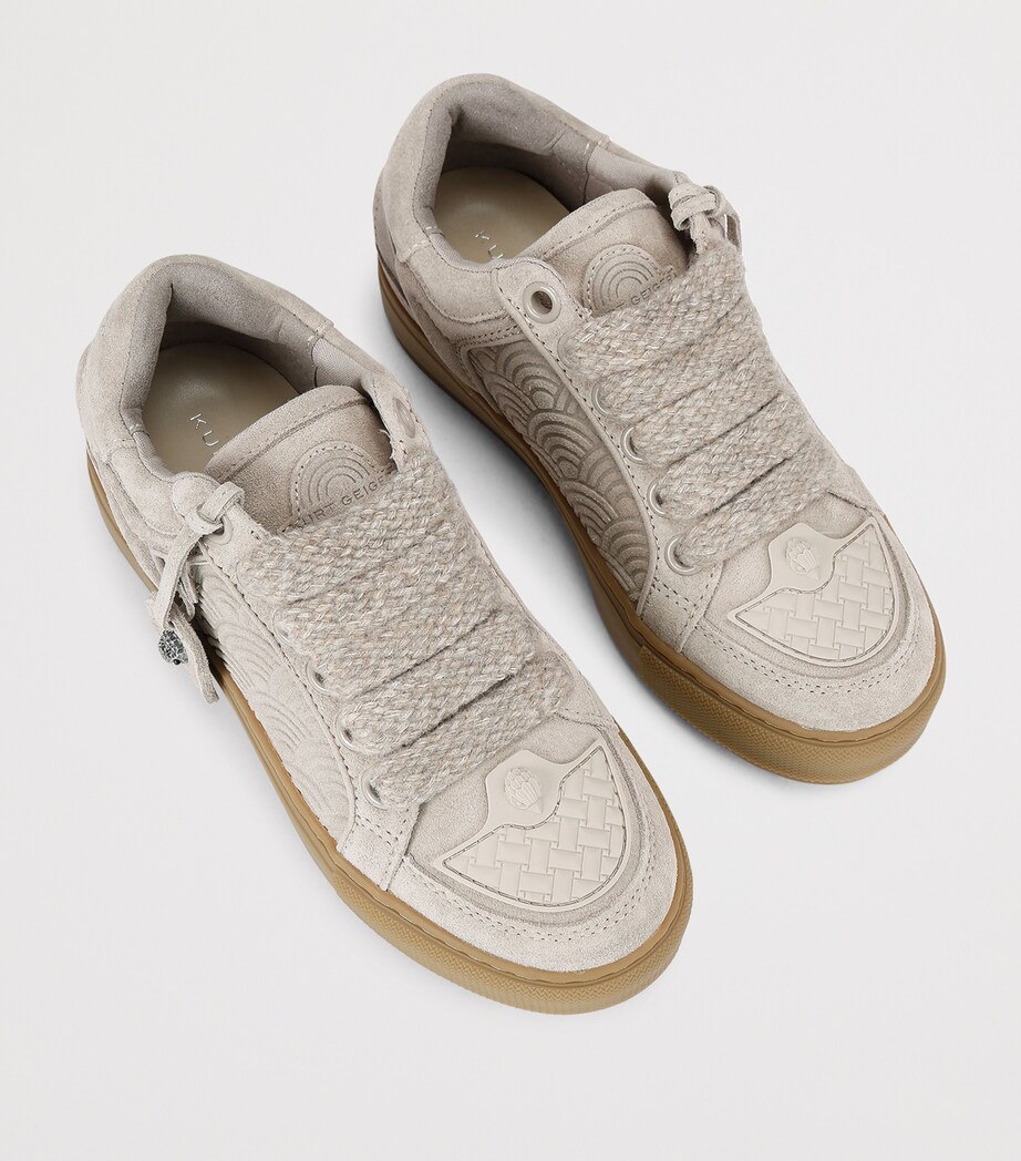 Kurt Geiger London Suede Southbank Tag Sneakers Taupe Image 4
