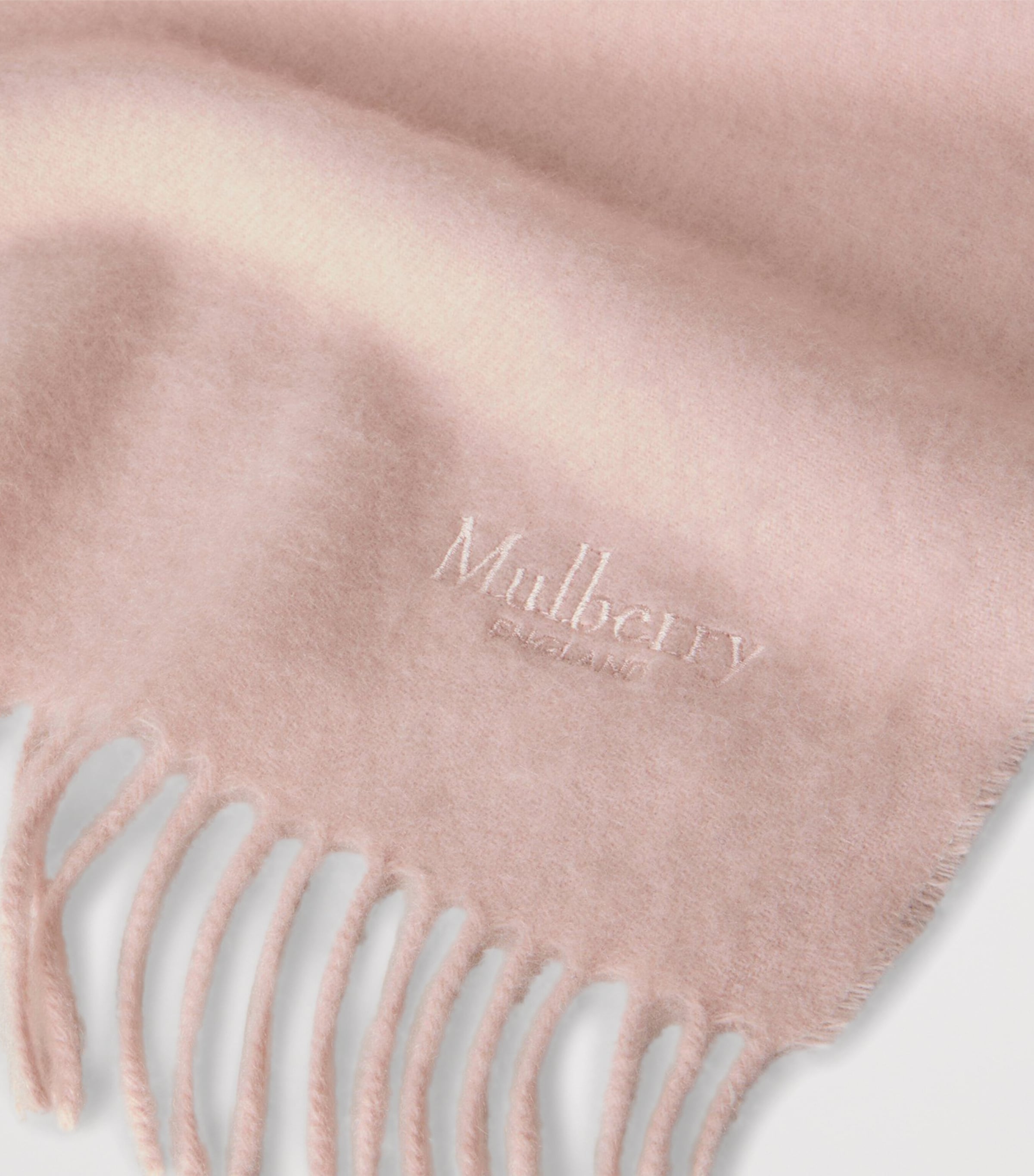 Mulberry Womens Cashmere Scarf Blossom Pink Image 3