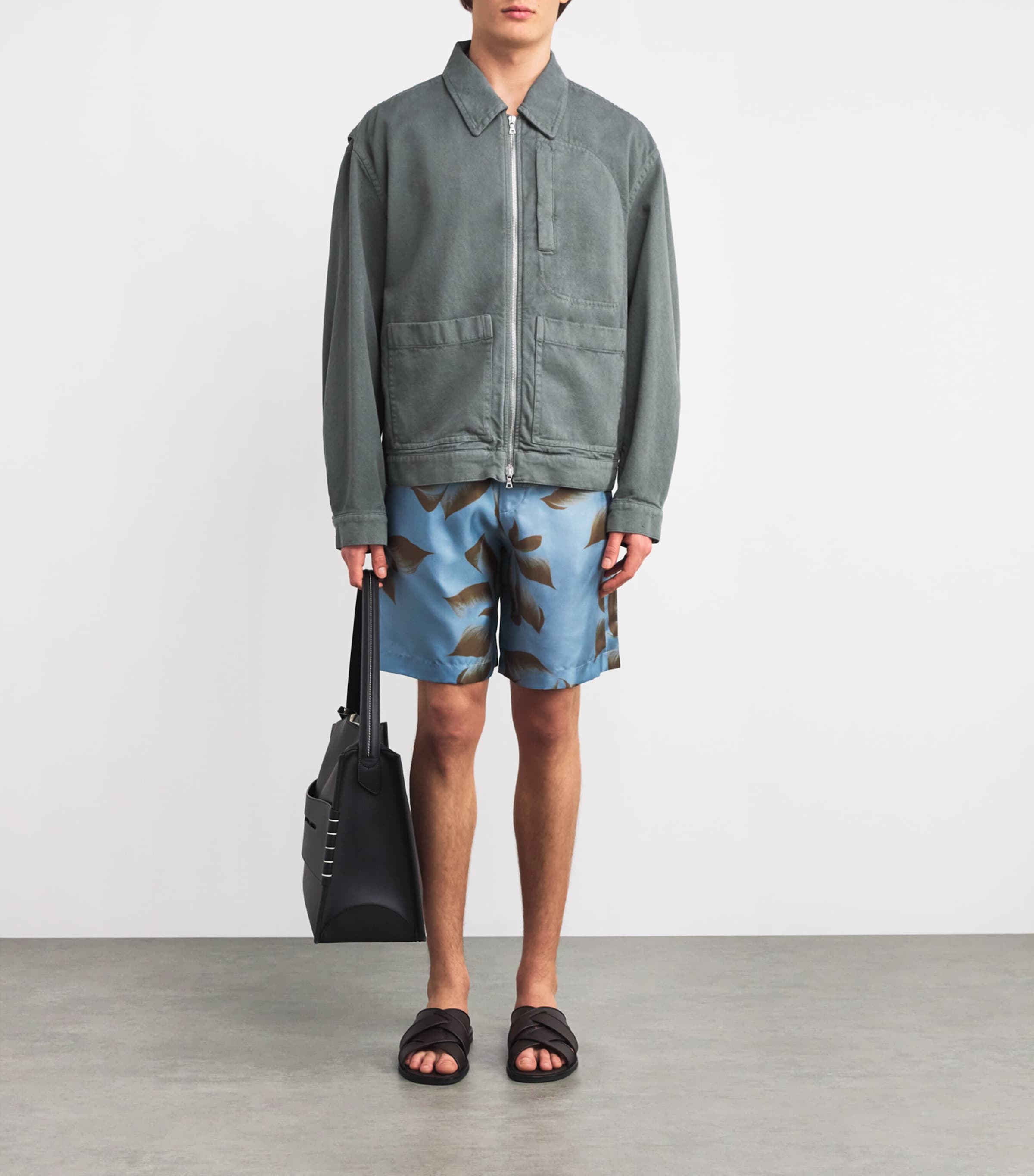 DRIES VAN NOTEN Mens Cotton Jacket Sage Image 2