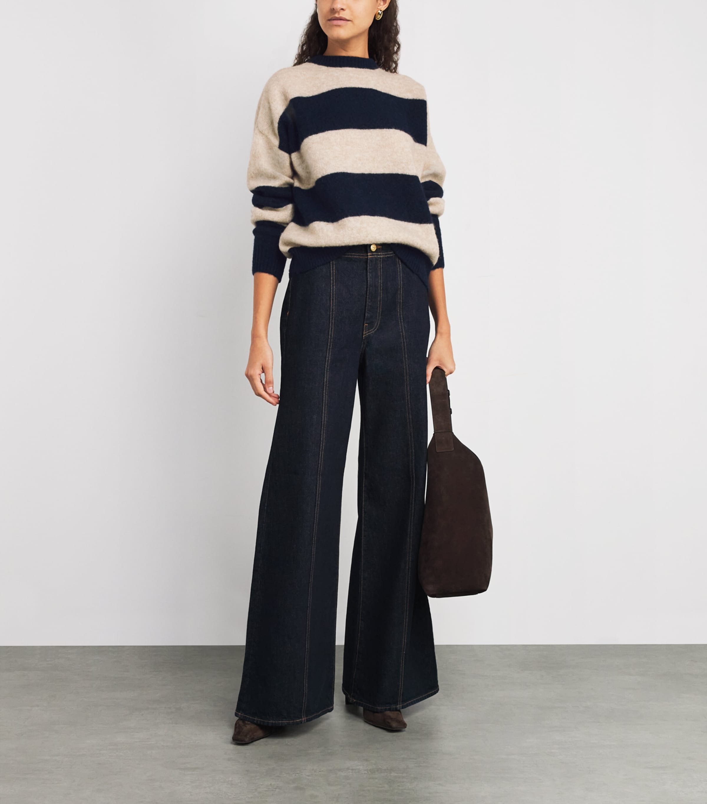 Stripe Crew-Neck Sweater NAVY Image 2