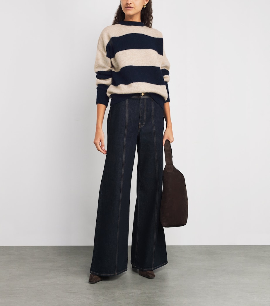 Stripe Crew-Neck Sweater NAVY Image 2